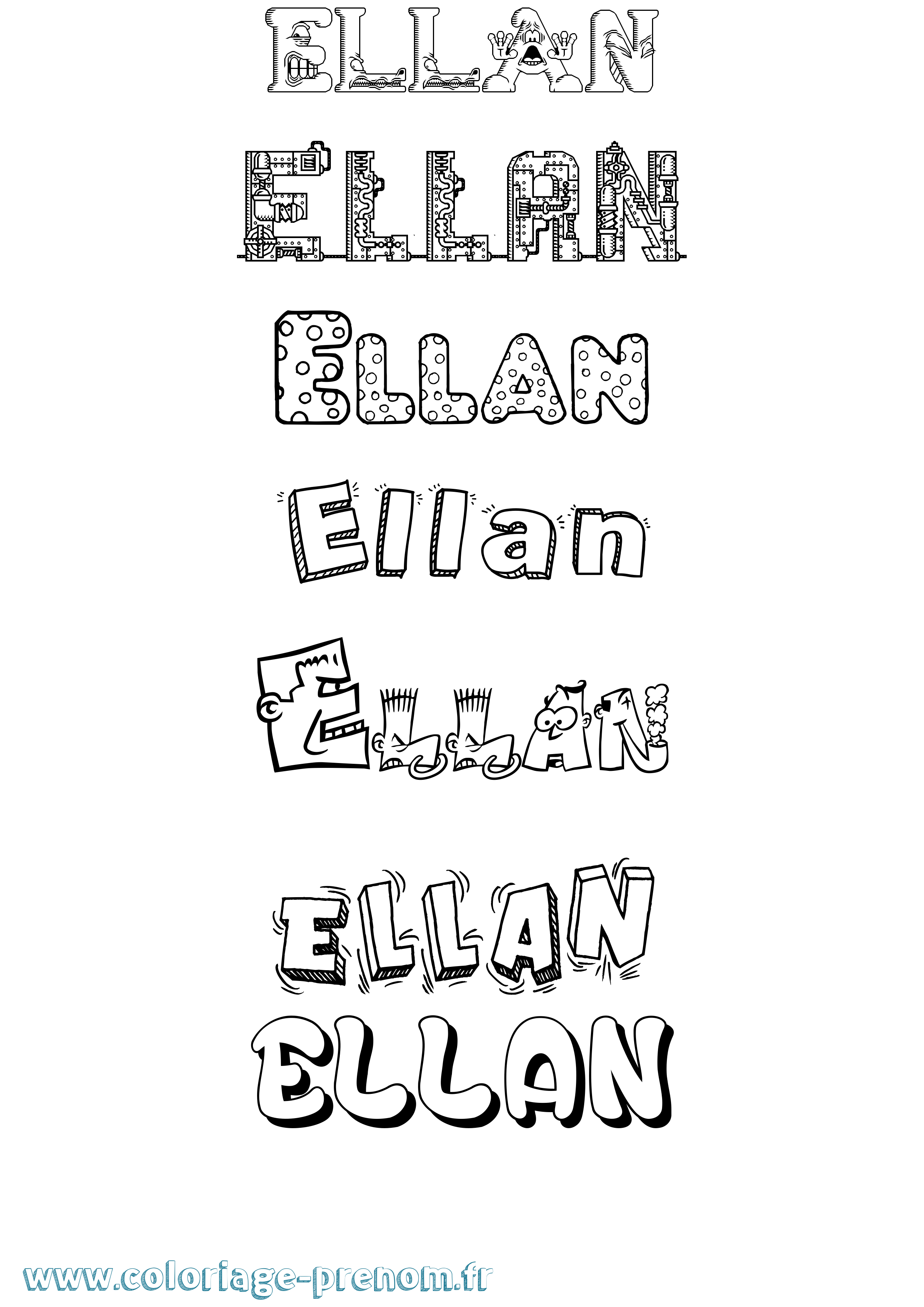Coloriage Ellan Fun Coloriage prénom Ellan Fun