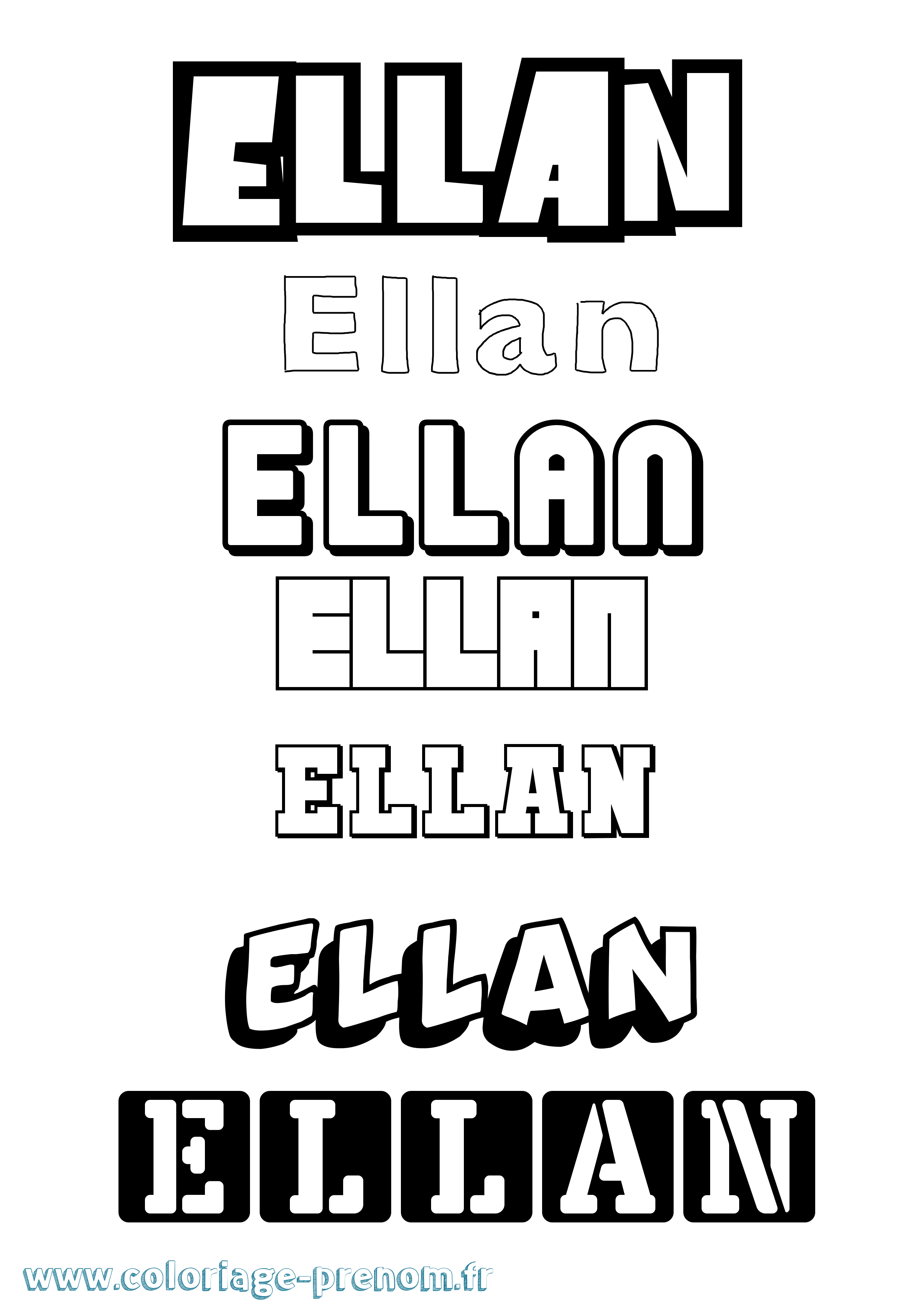 Coloriage Ellan Simple Coloriage prénom Ellan Simple