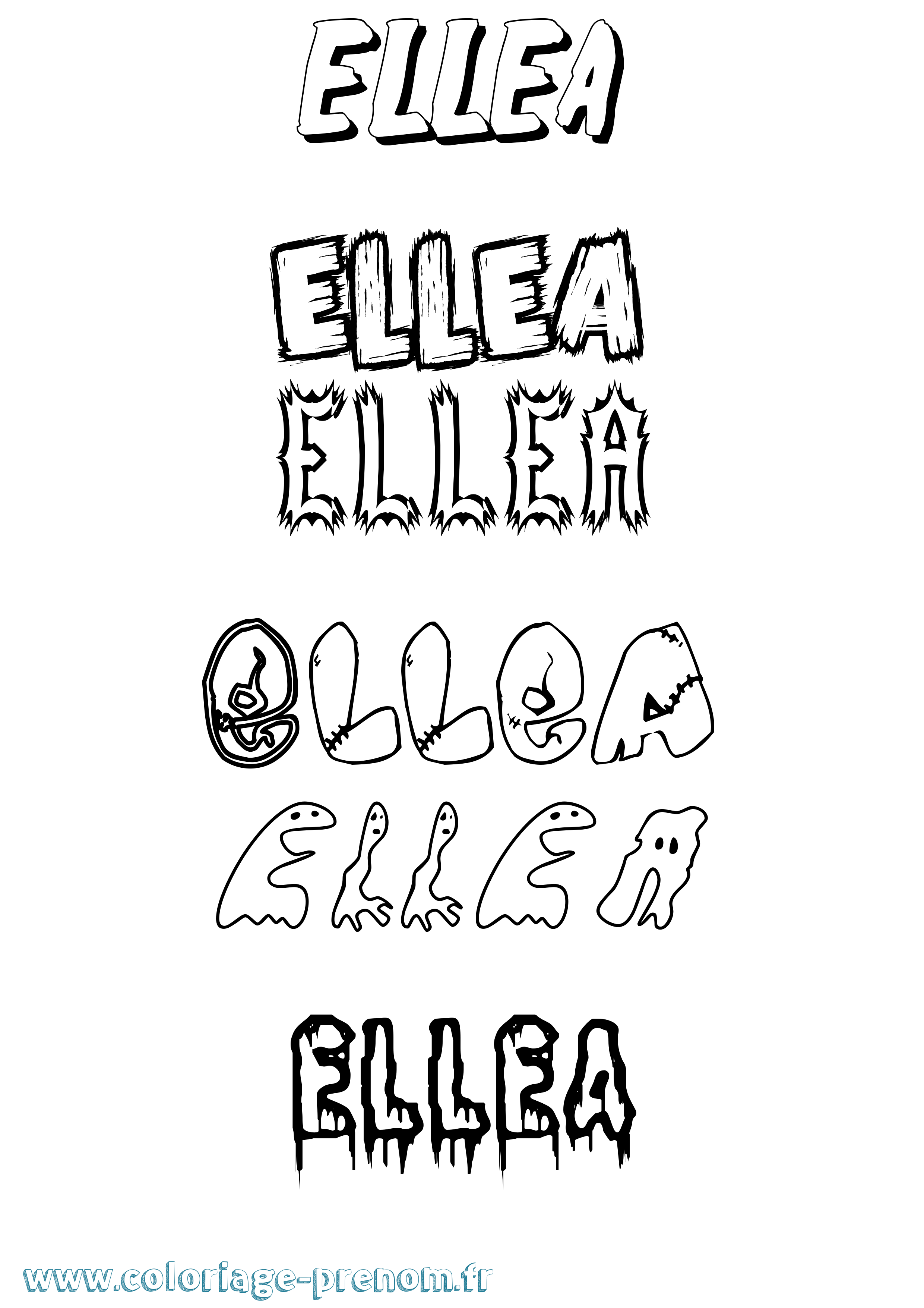 Coloriage Ellea Frisson Coloriage prénom Ellea Frisson