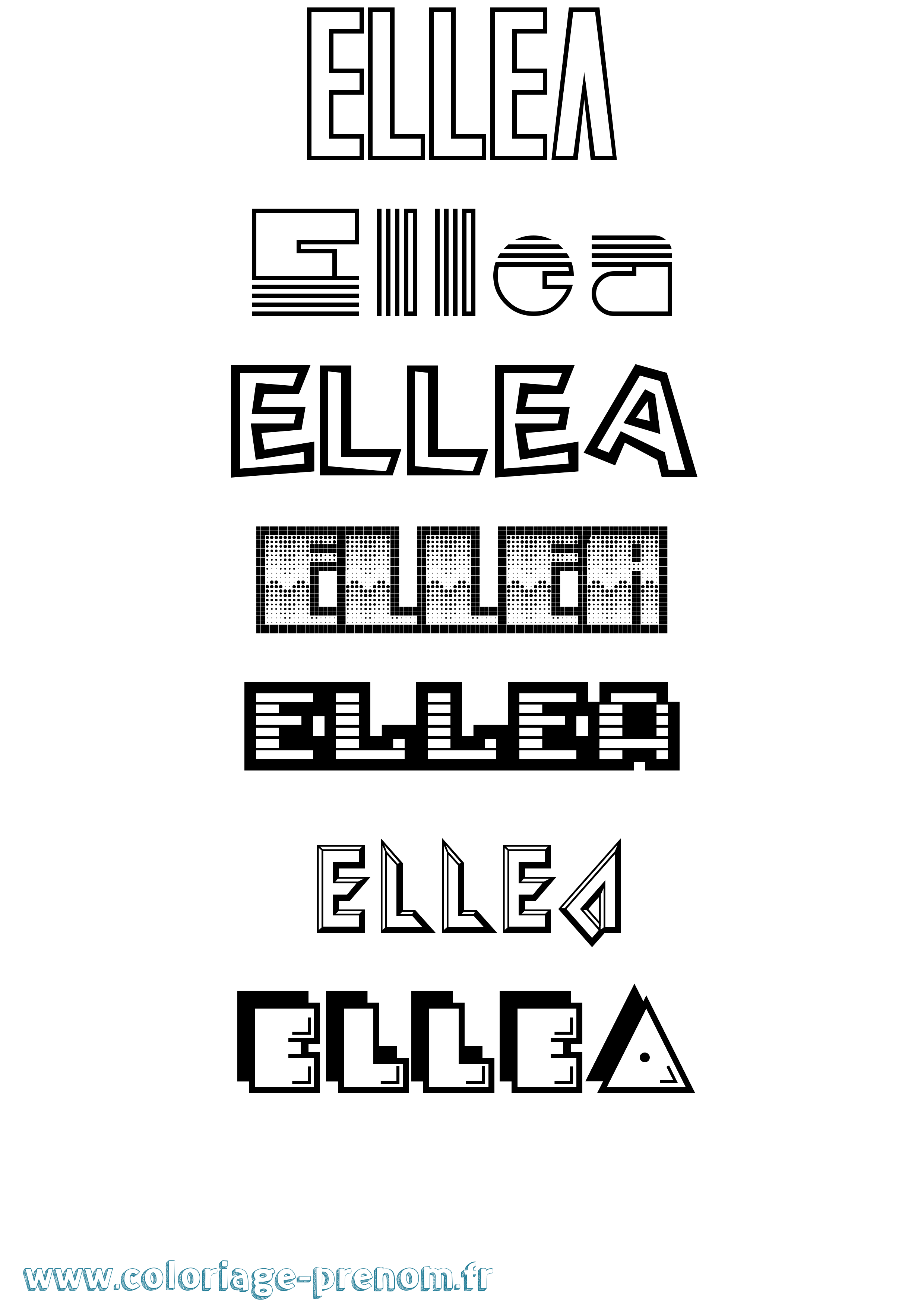 Coloriage Ellea Jeux Vidéos Coloriage prénom Ellea Jeux Vidéos