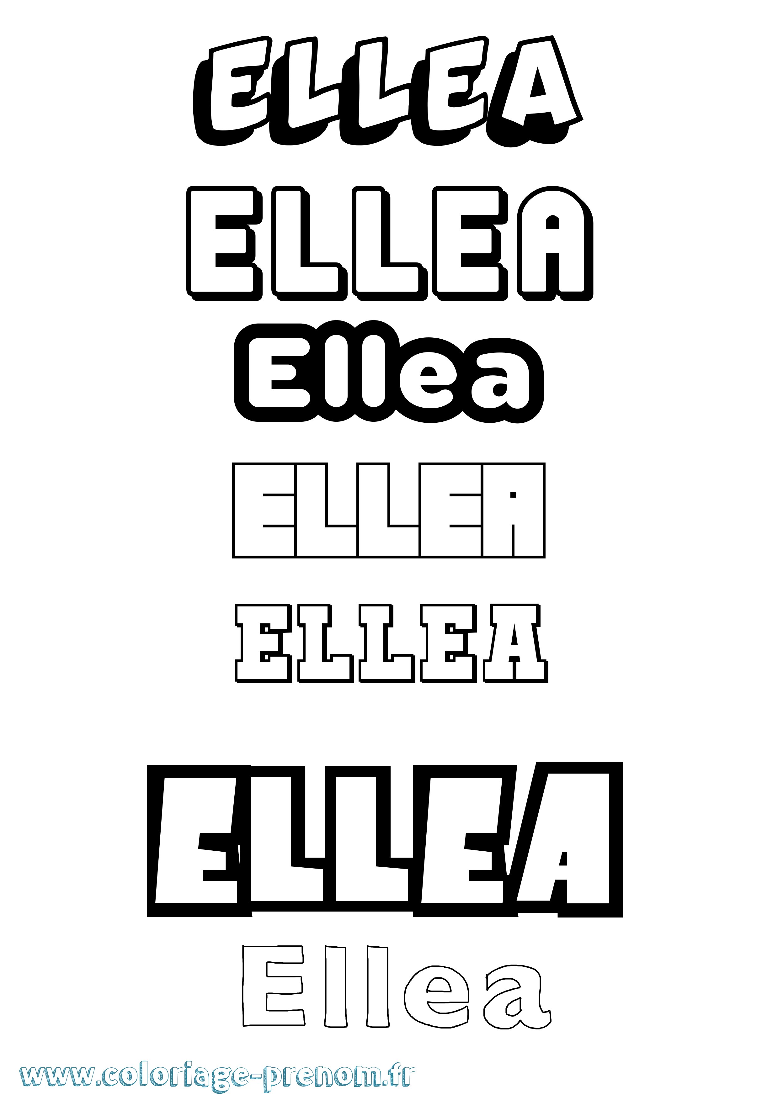 Coloriage Ellea Simple Coloriage prénom Ellea Simple