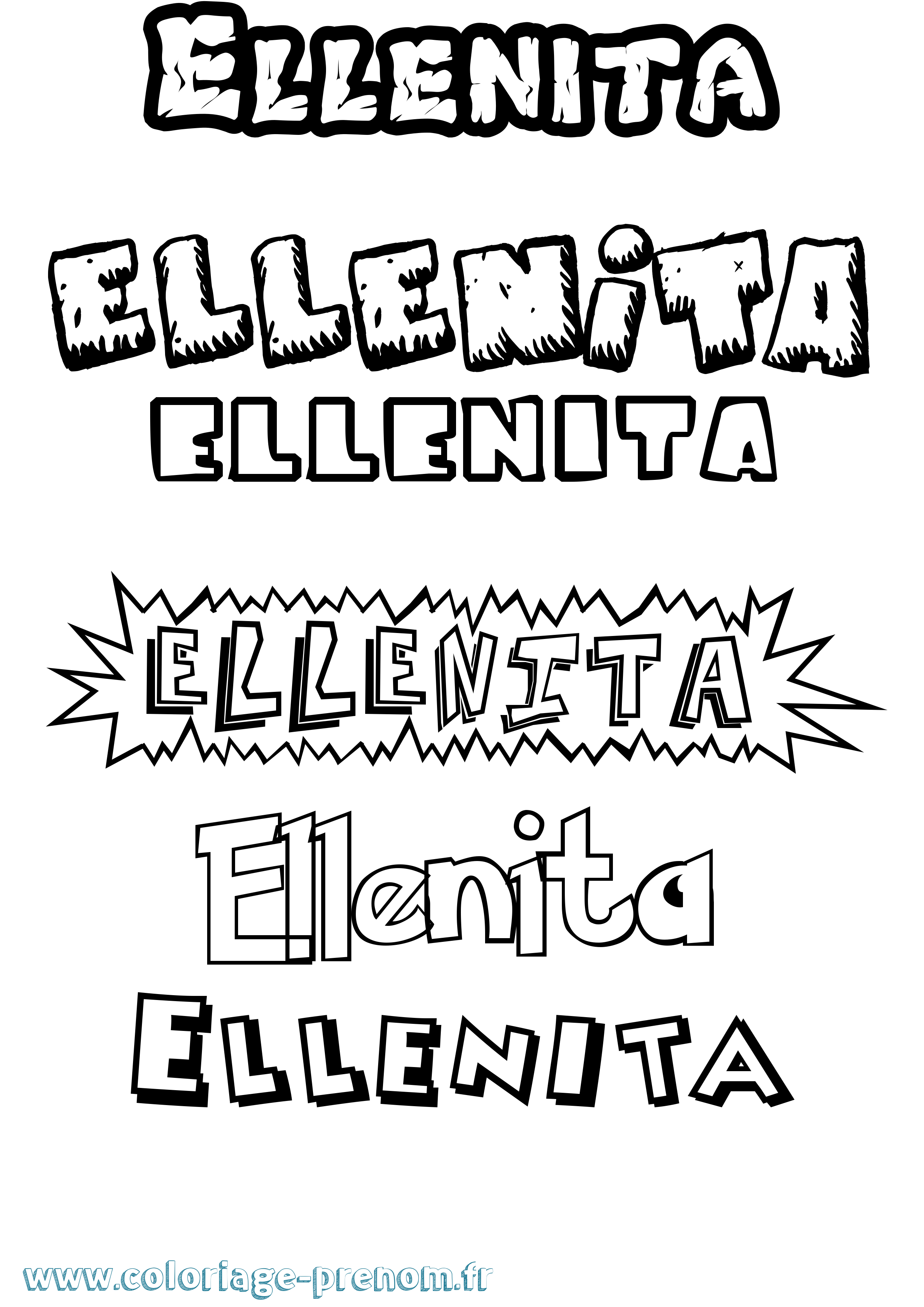 Coloriage Ellenita Dessin Animé Coloriage prénom Ellenita Dessin Animé