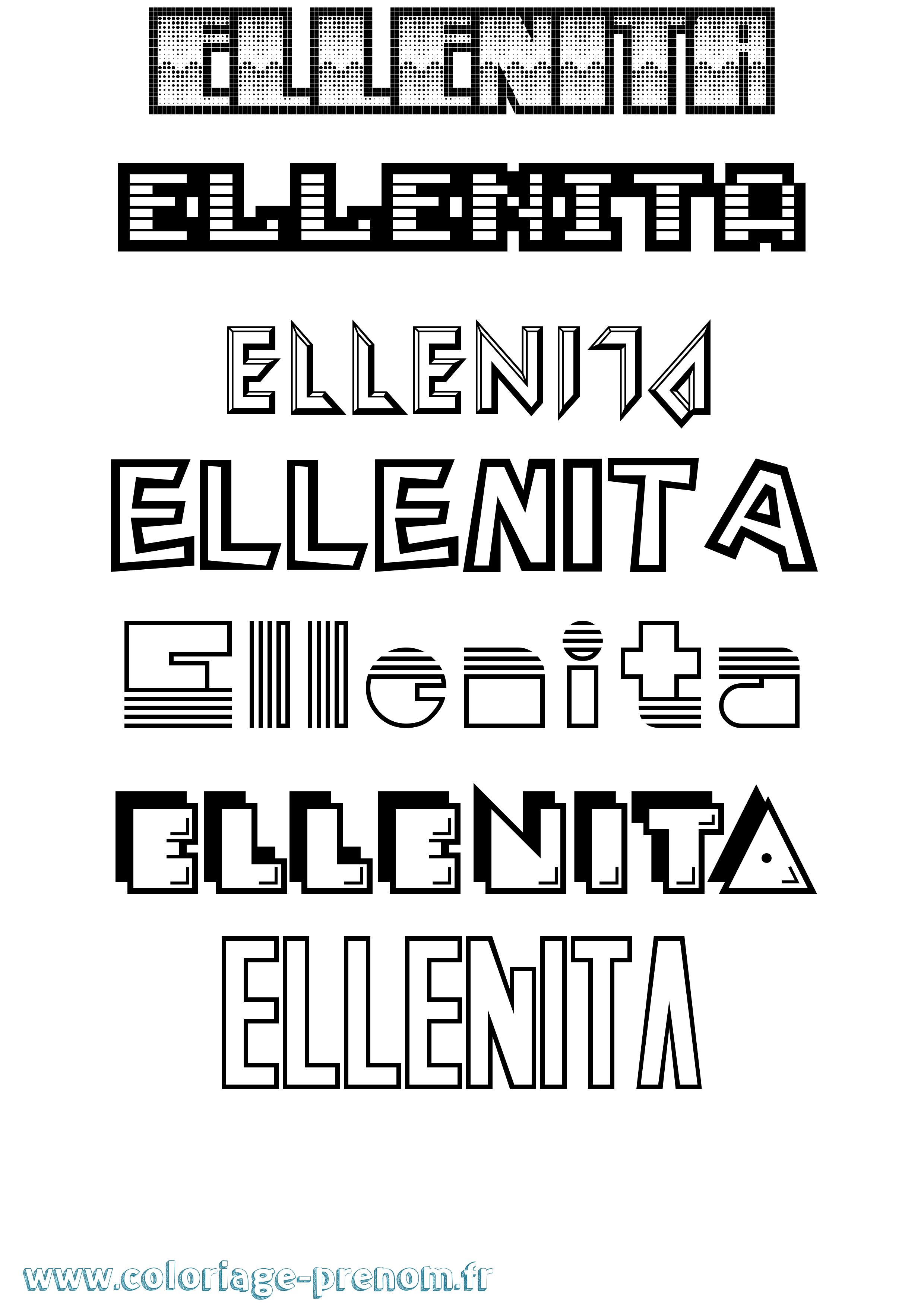Coloriage Ellenita Jeux Vidéos Coloriage prénom Ellenita Jeux Vidéos