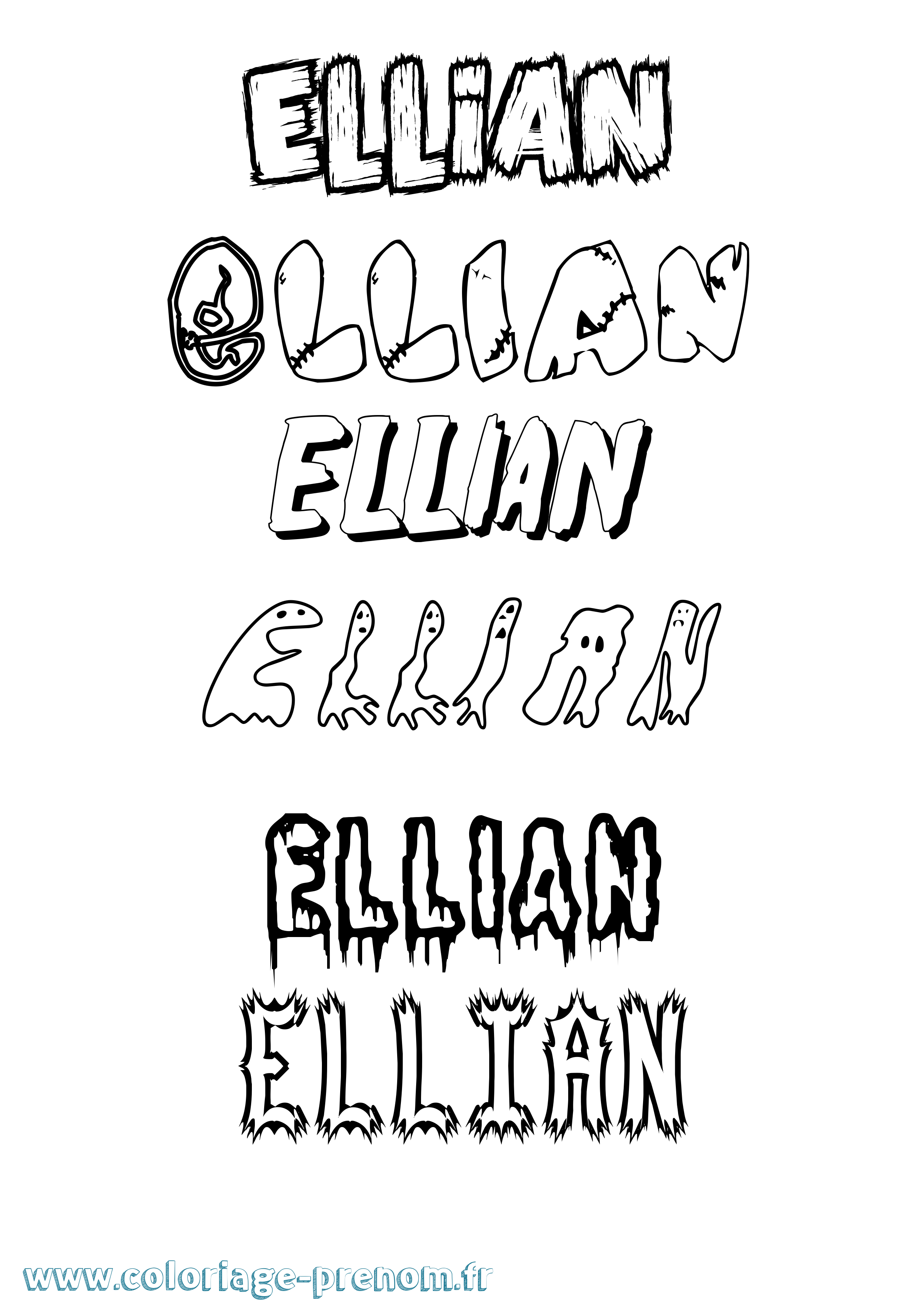 Coloriage Ellian Frisson Coloriage prénom Ellian Frisson