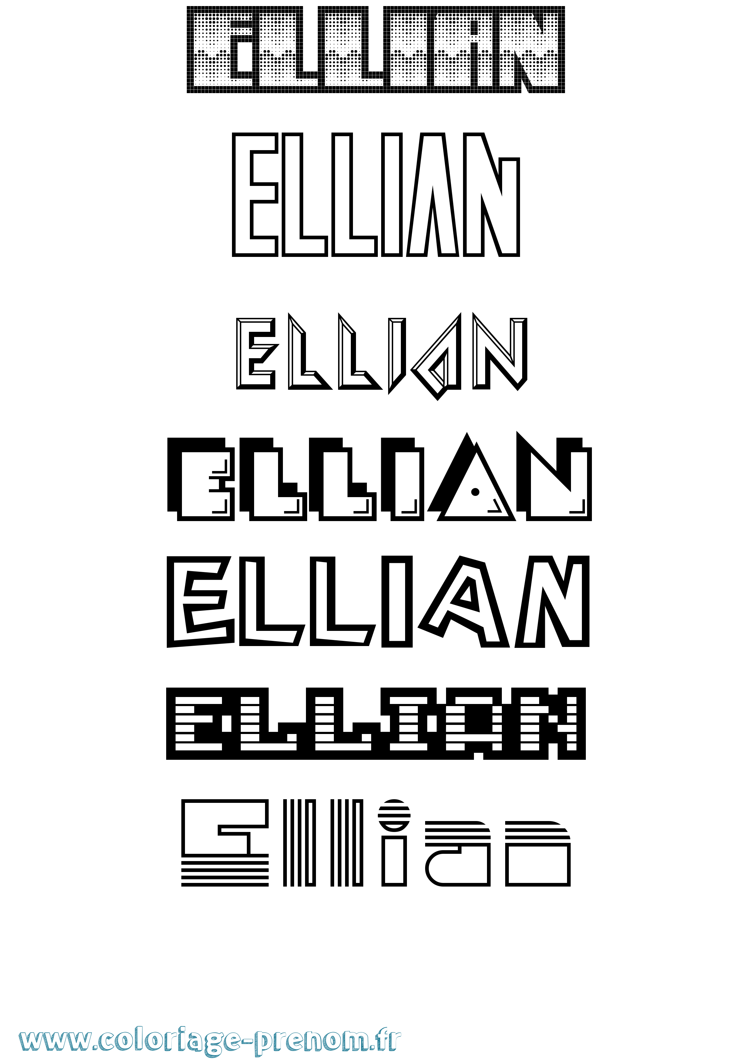 Coloriage Ellian Jeux Vidéos Coloriage prénom Ellian Jeux Vidéos