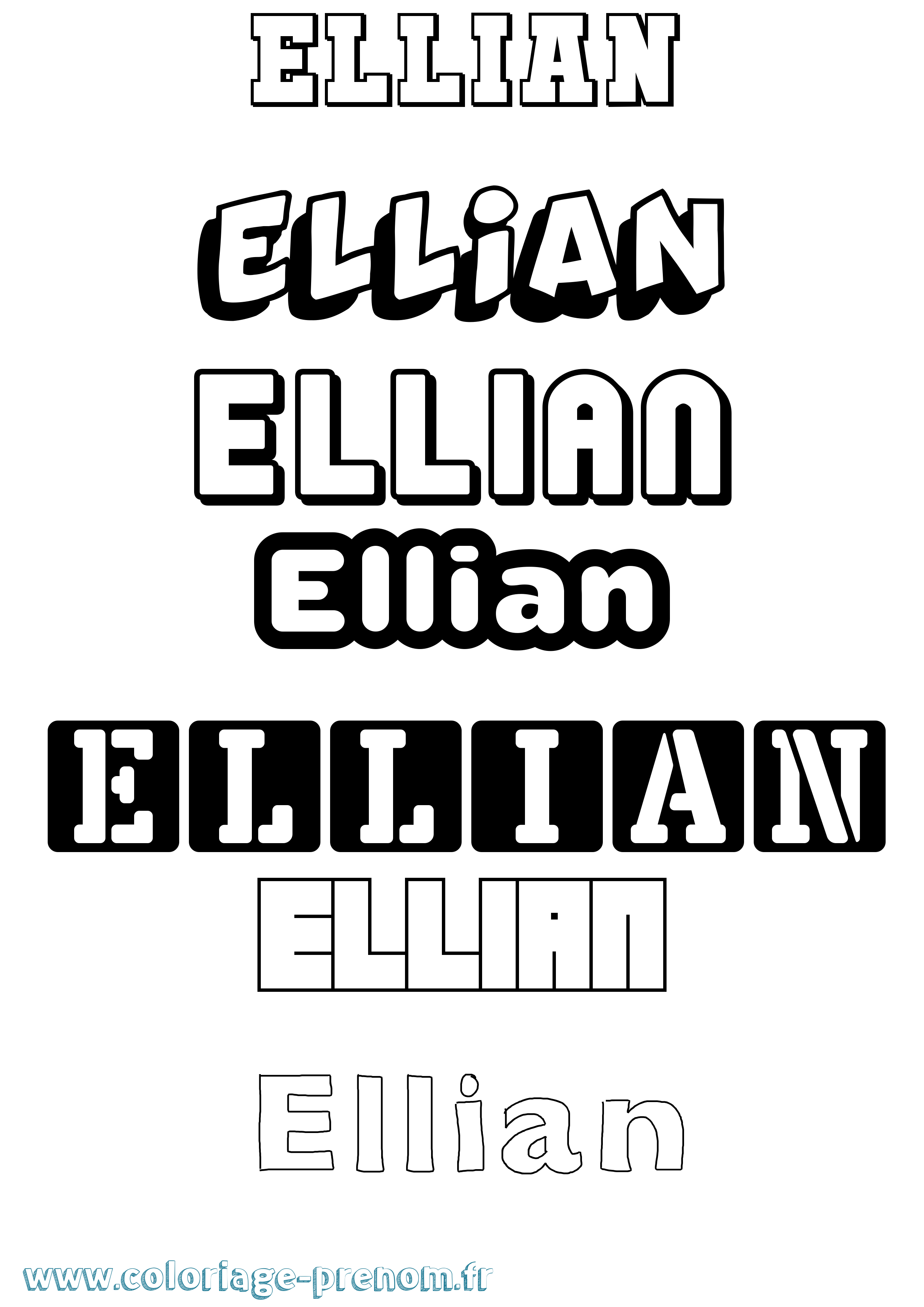 Coloriage Ellian Simple Coloriage prénom Ellian Simple