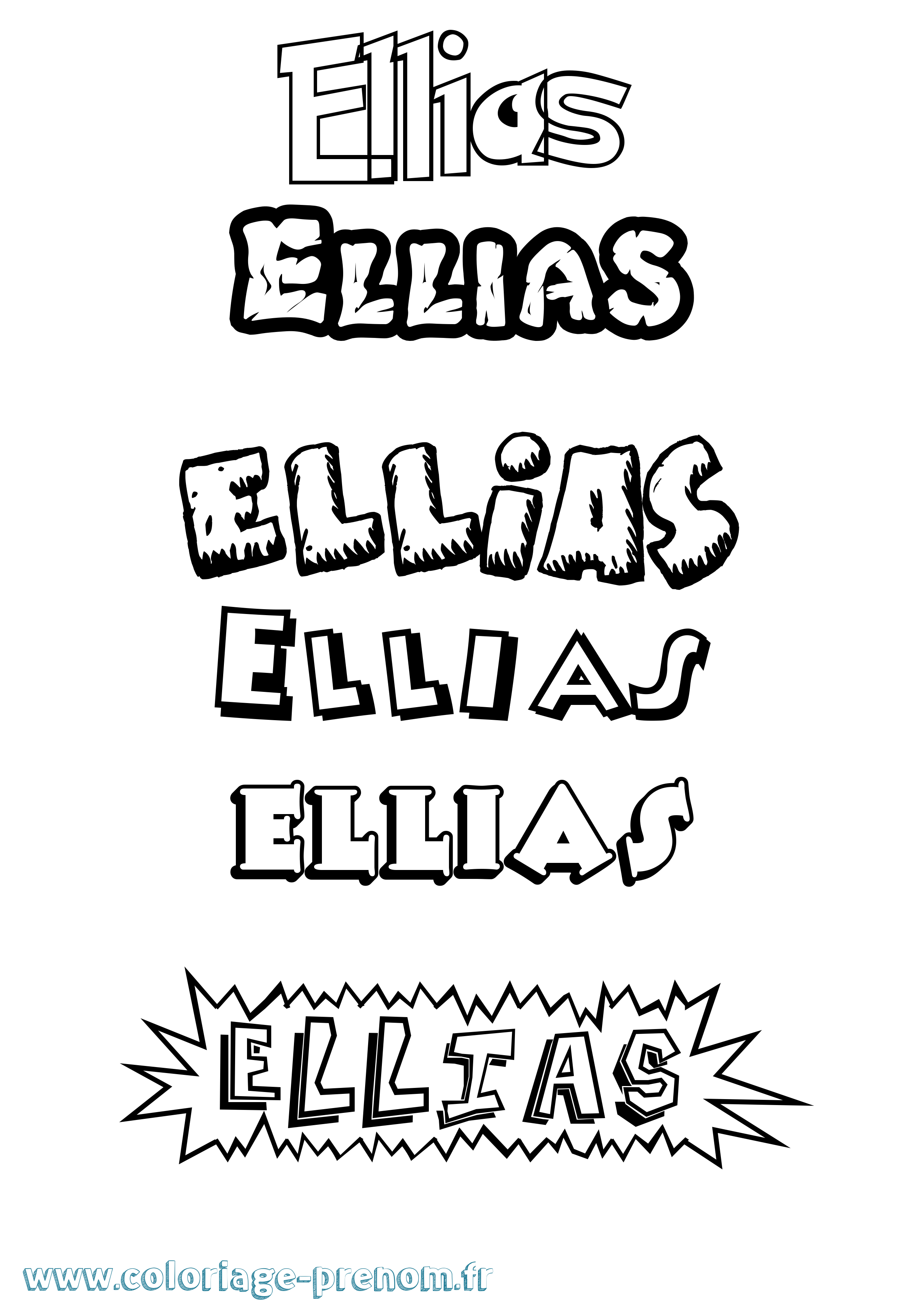 Coloriage Ellias Dessin Animé Coloriage prénom Ellias Dessin Animé