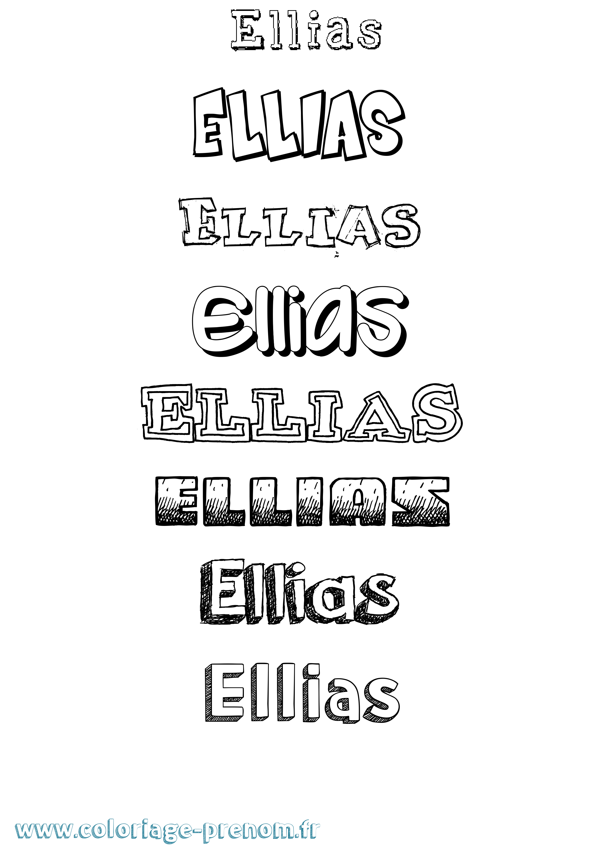 Coloriage Ellias Dessiné Coloriage prénom Ellias Dessiné