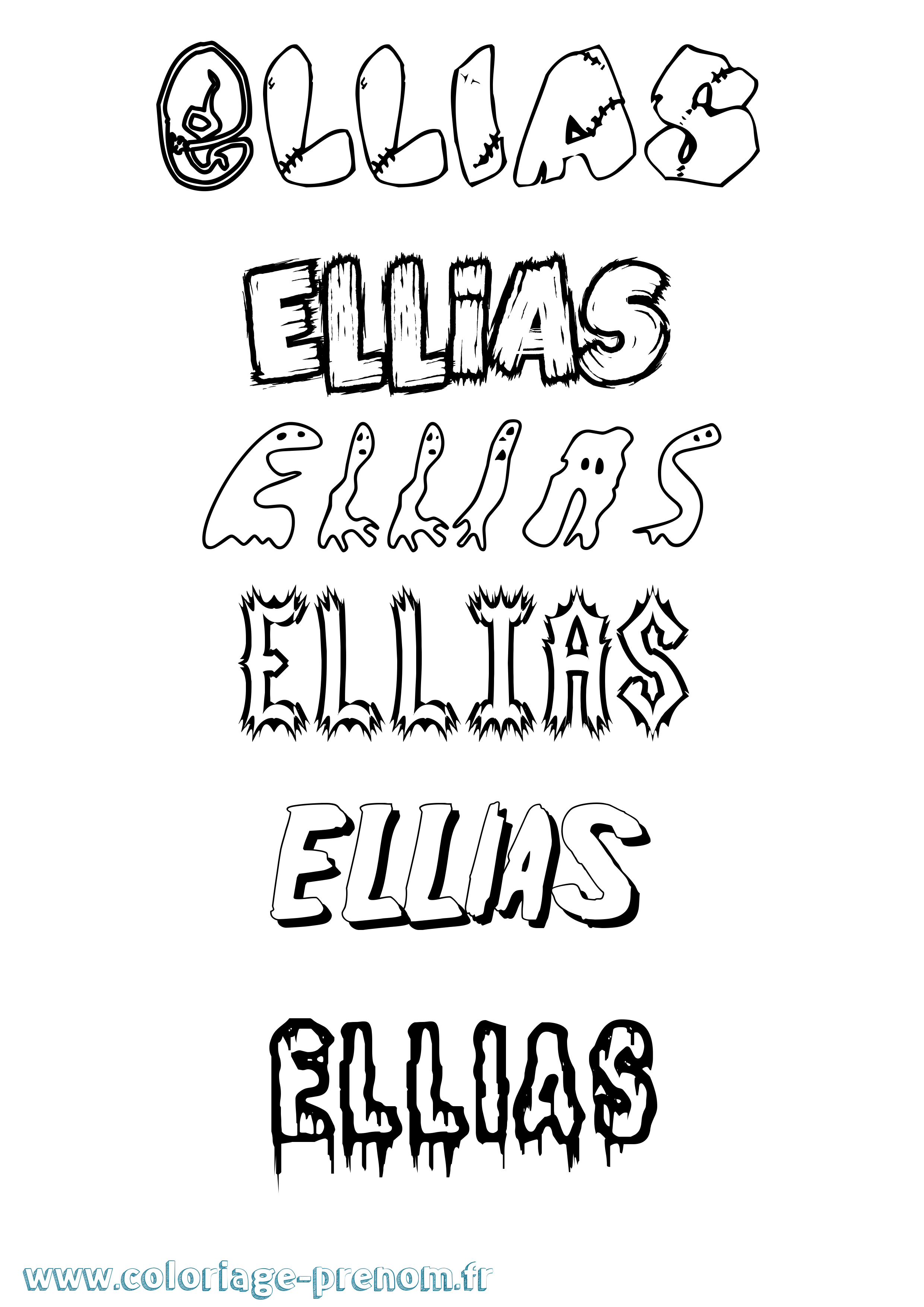 Coloriage Ellias Frisson Coloriage prénom Ellias Frisson