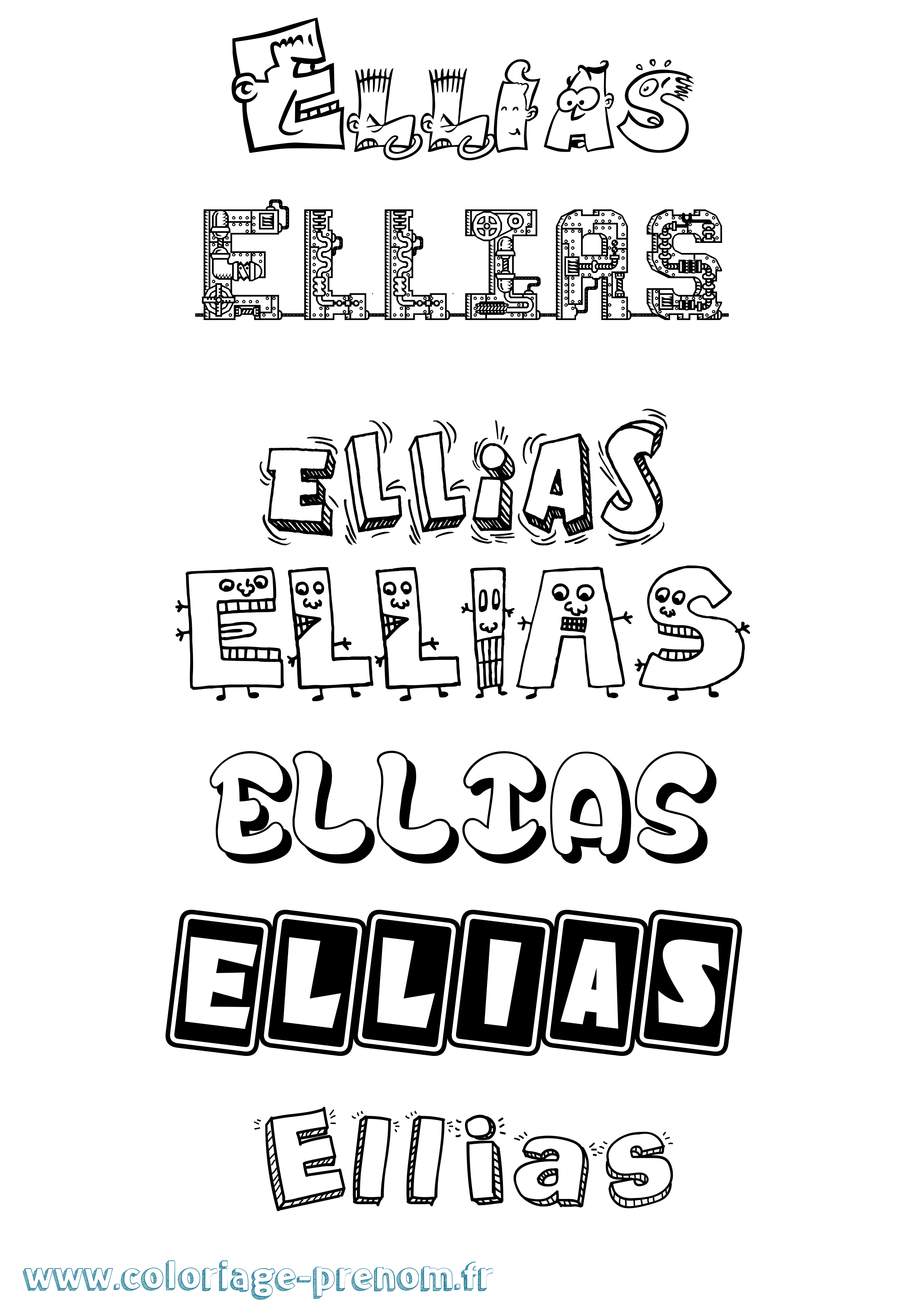 Coloriage Ellias Fun Coloriage prénom Ellias Fun