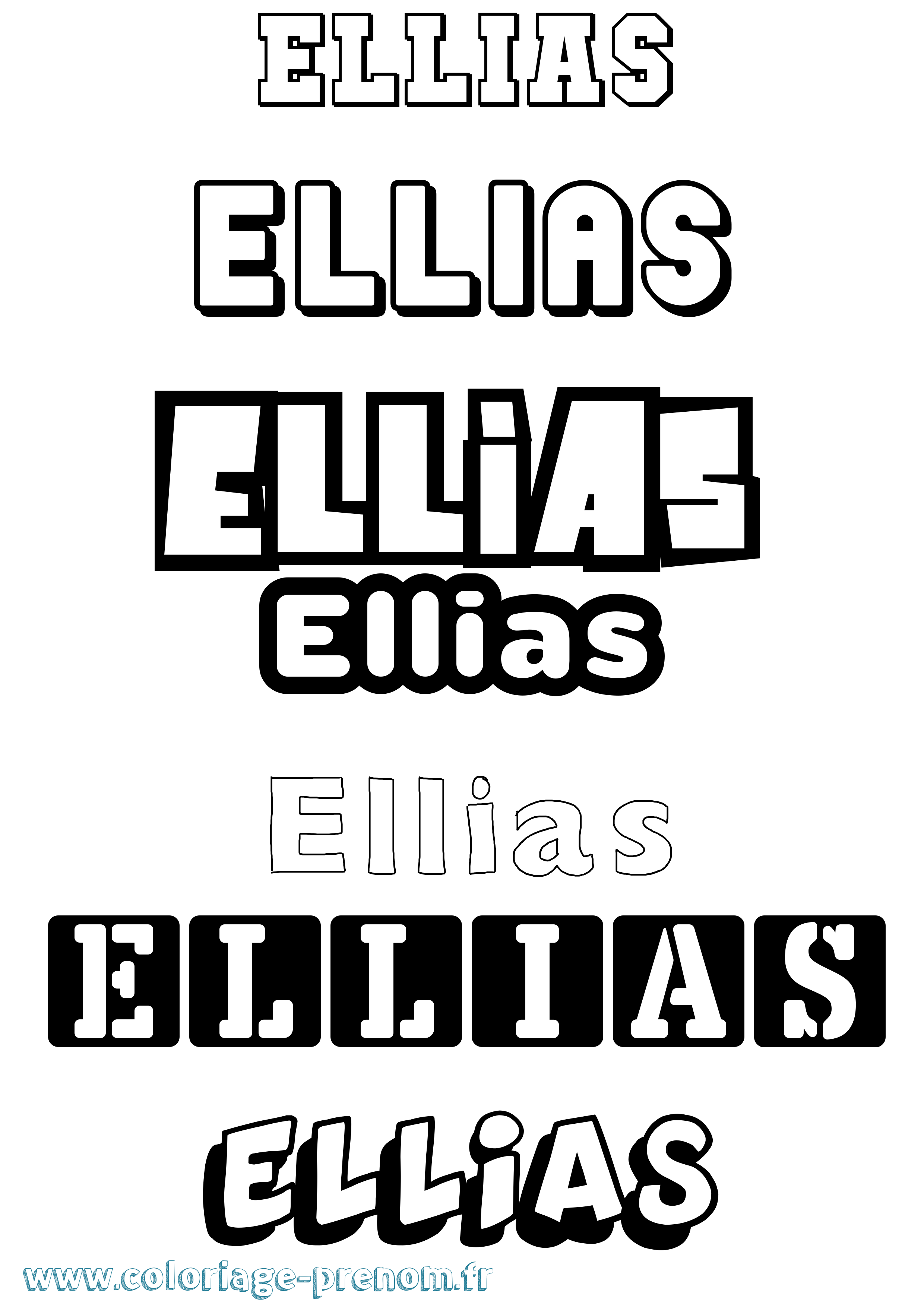 Coloriage Ellias Simple Coloriage prénom Ellias Simple