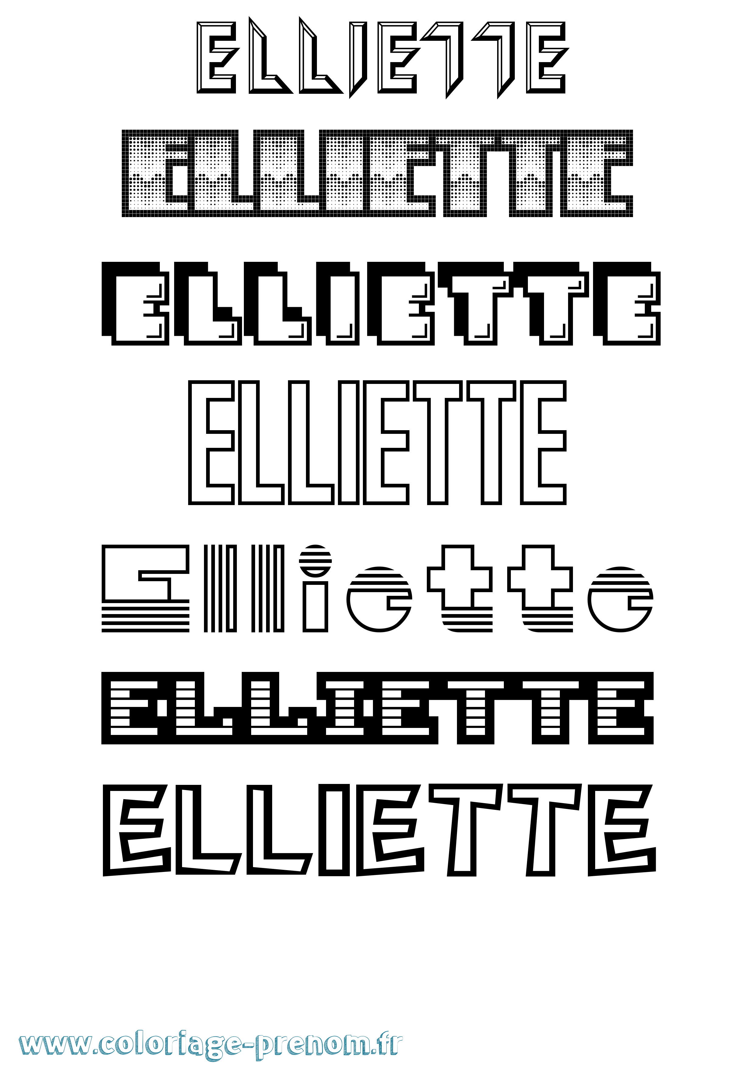 Coloriage Elliette Jeux Vidéos Coloriage prénom Elliette Jeux Vidéos