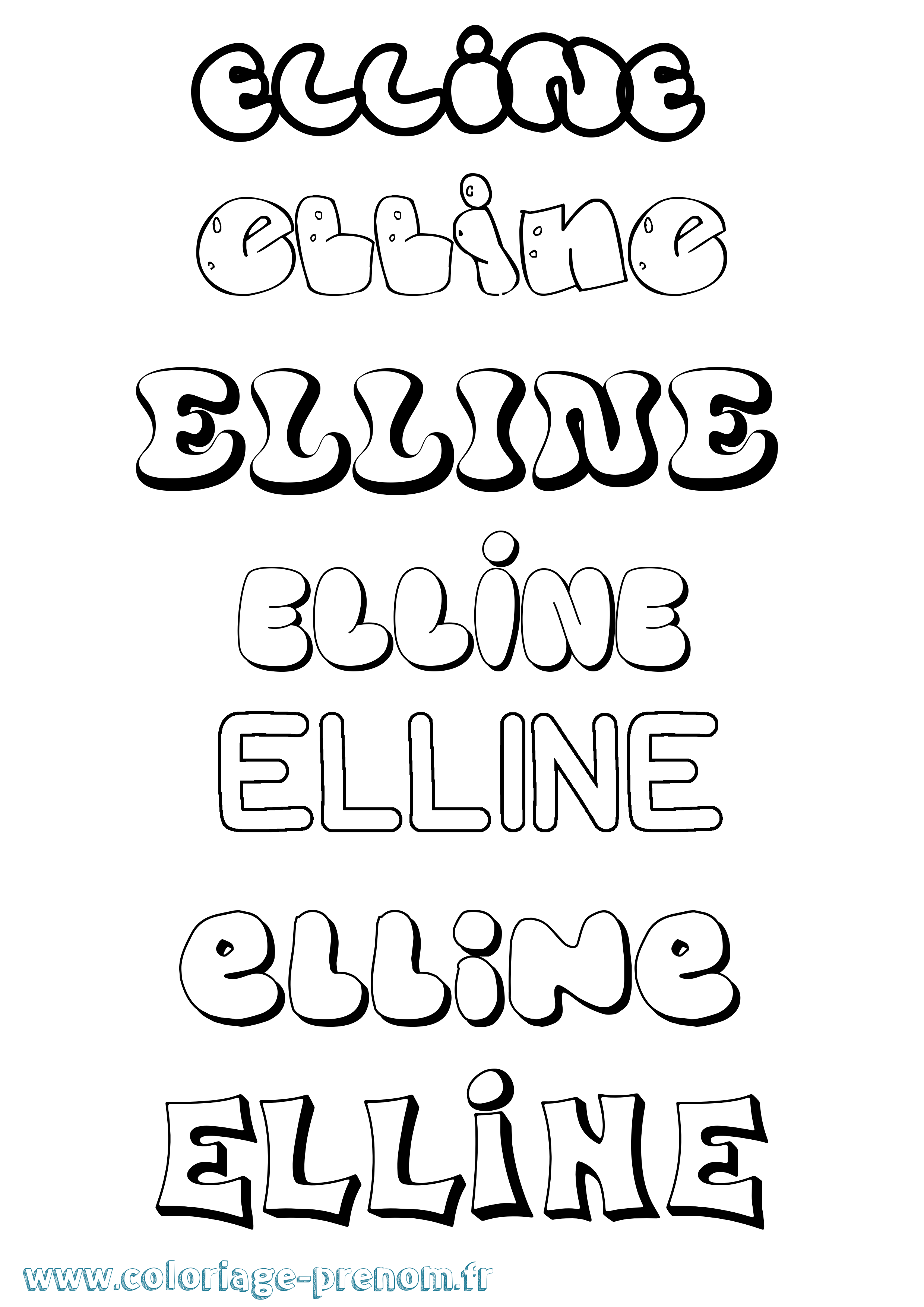 Coloriage Elline Bubble Coloriage prénom Elline Bubble