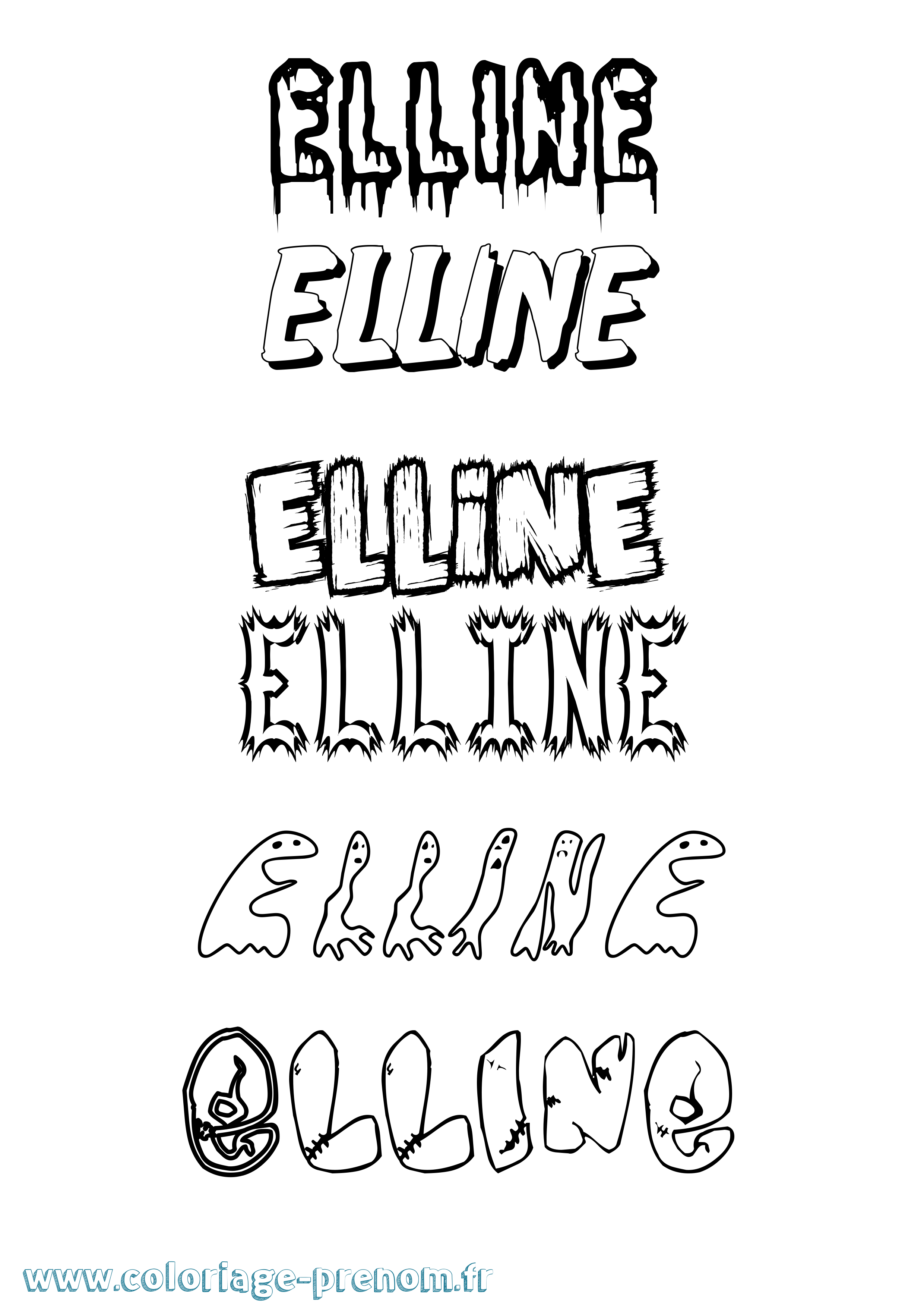Coloriage Elline Frisson Coloriage prénom Elline Frisson