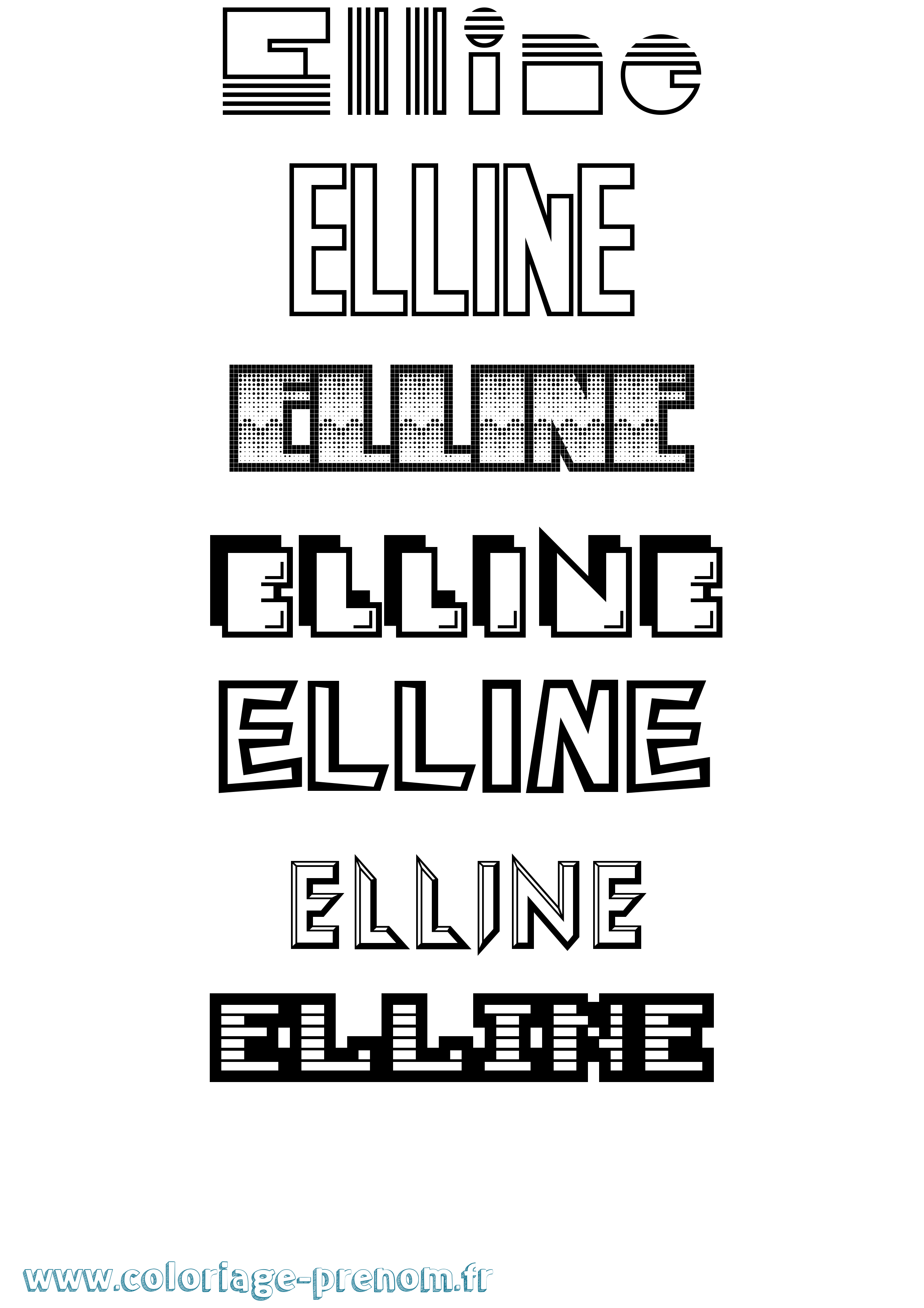 Coloriage Elline Jeux Vidéos Coloriage prénom Elline Jeux Vidéos