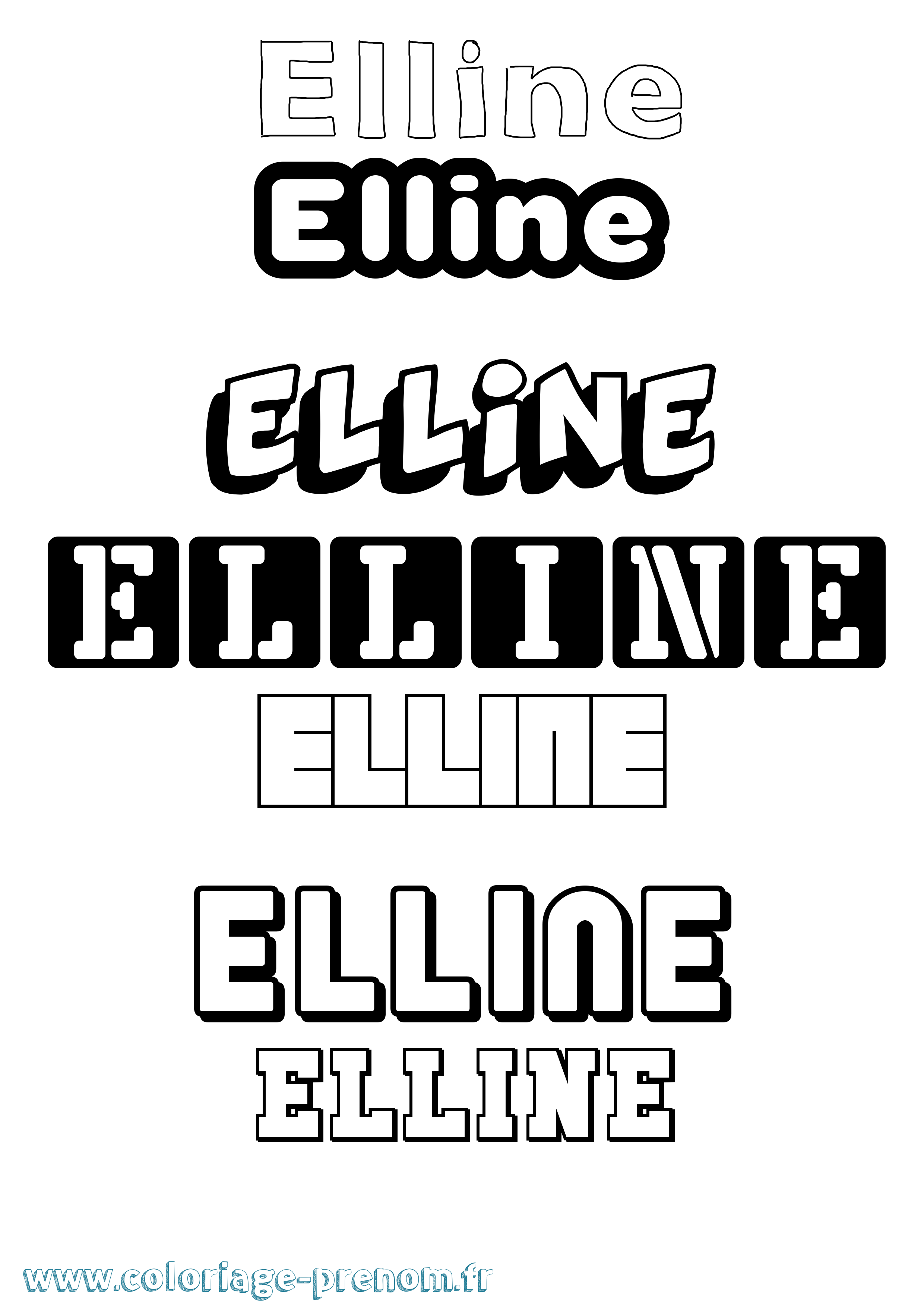 Coloriage Elline Simple Coloriage prénom Elline Simple