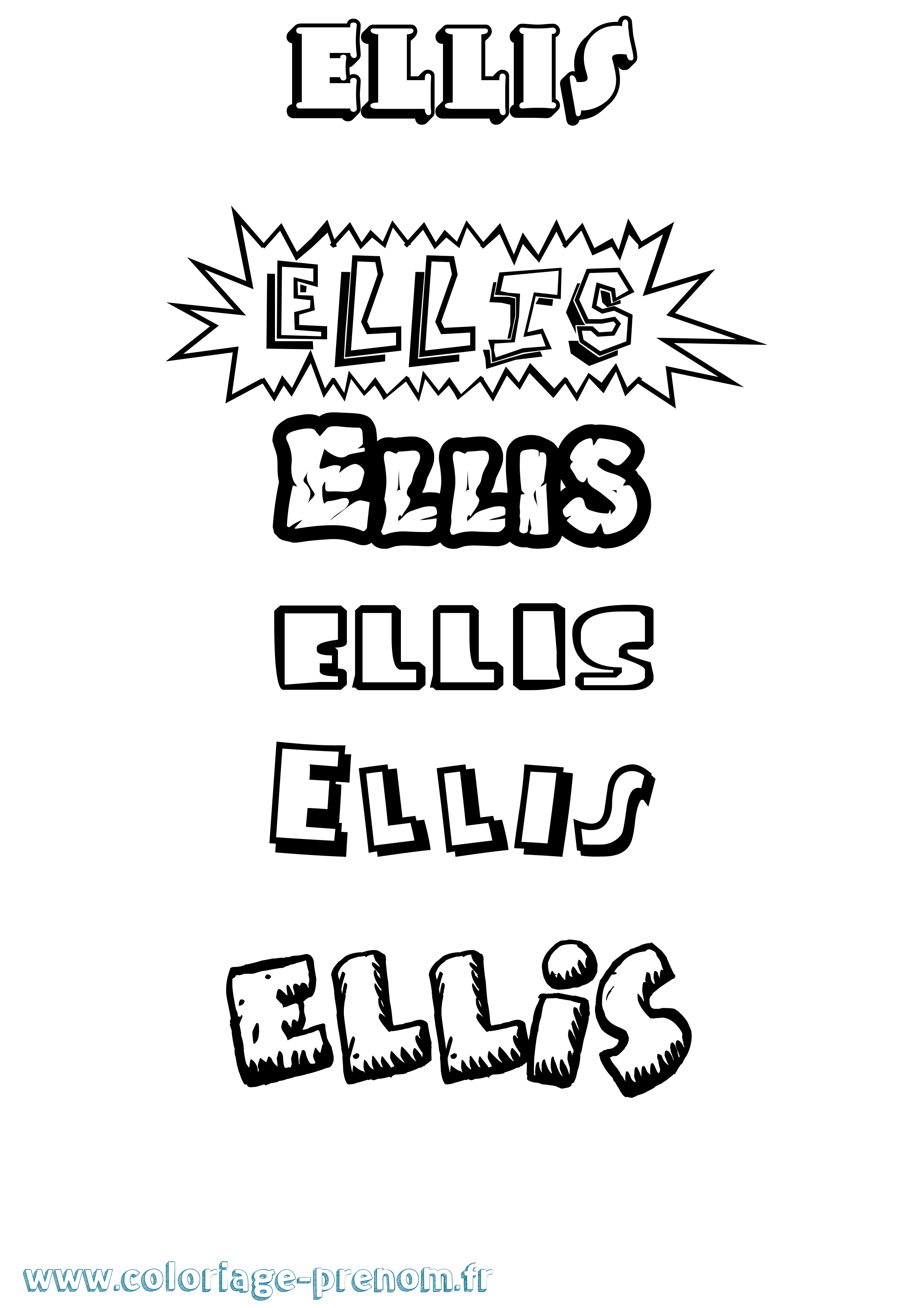 Coloriage Ellis Dessin Animé Coloriage prénom Ellis Dessin Animé