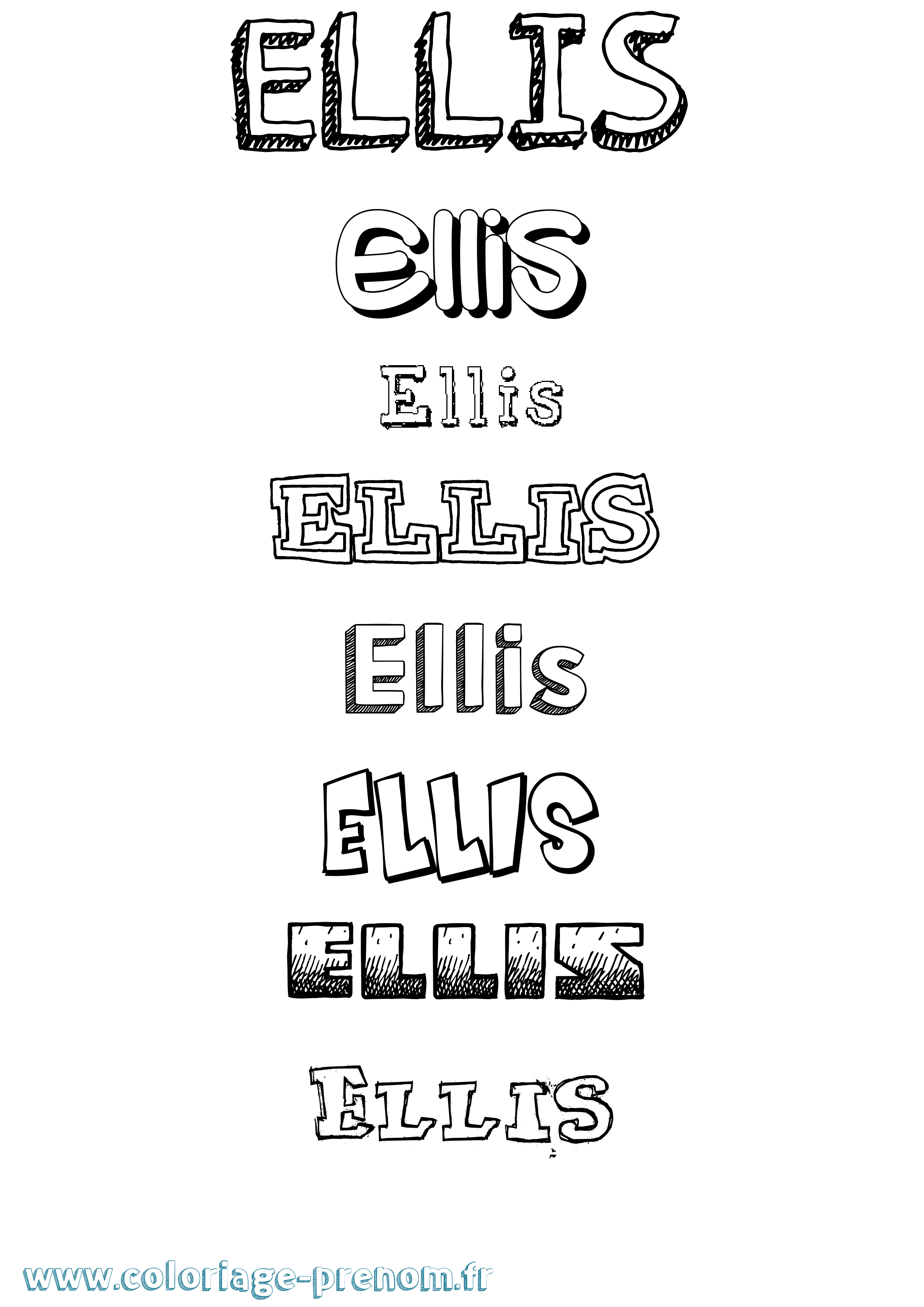Coloriage Ellis Dessiné Coloriage prénom Ellis Dessiné