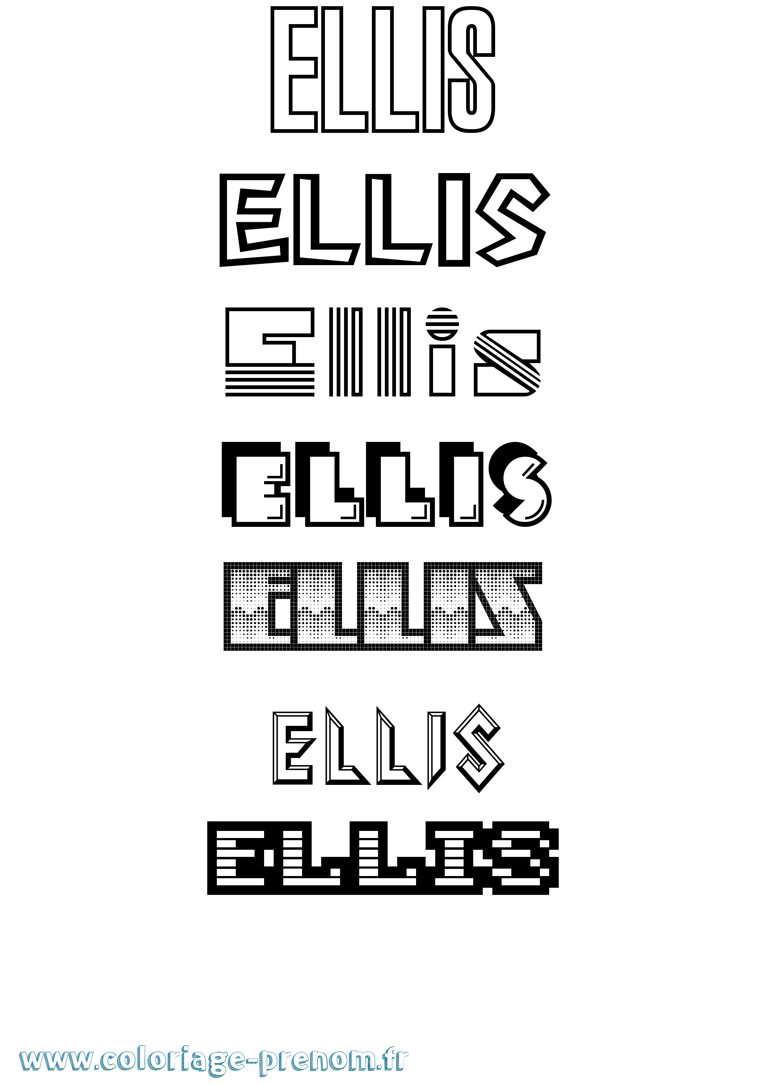 Coloriage Ellis Jeux Vidéos Coloriage prénom Ellis Jeux Vidéos