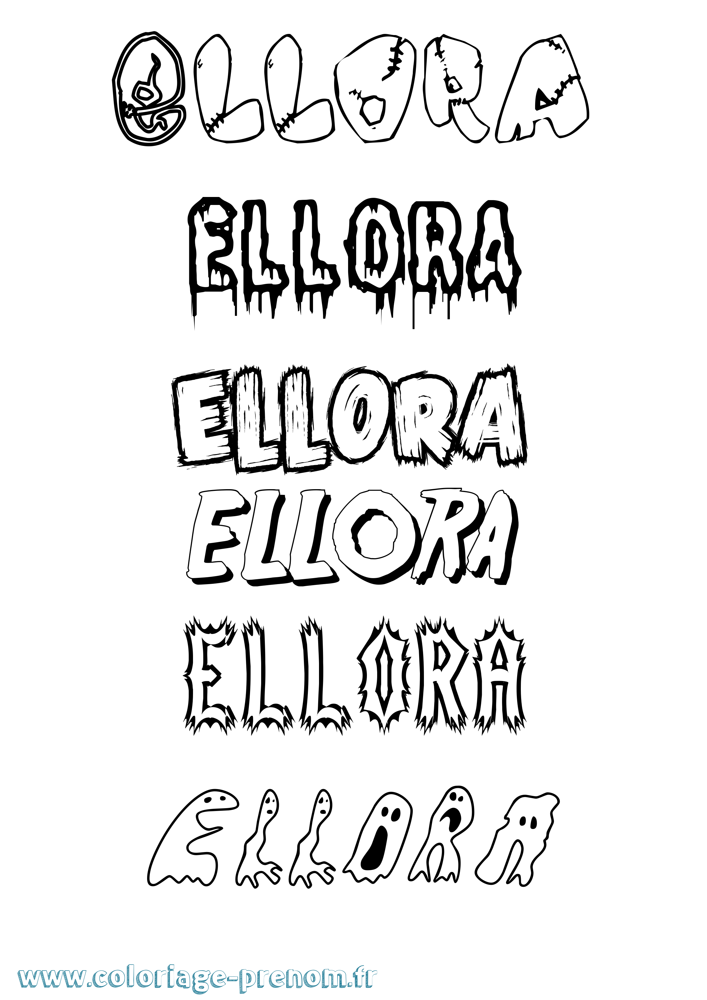 Coloriage Ellora Frisson Coloriage prénom Ellora Frisson