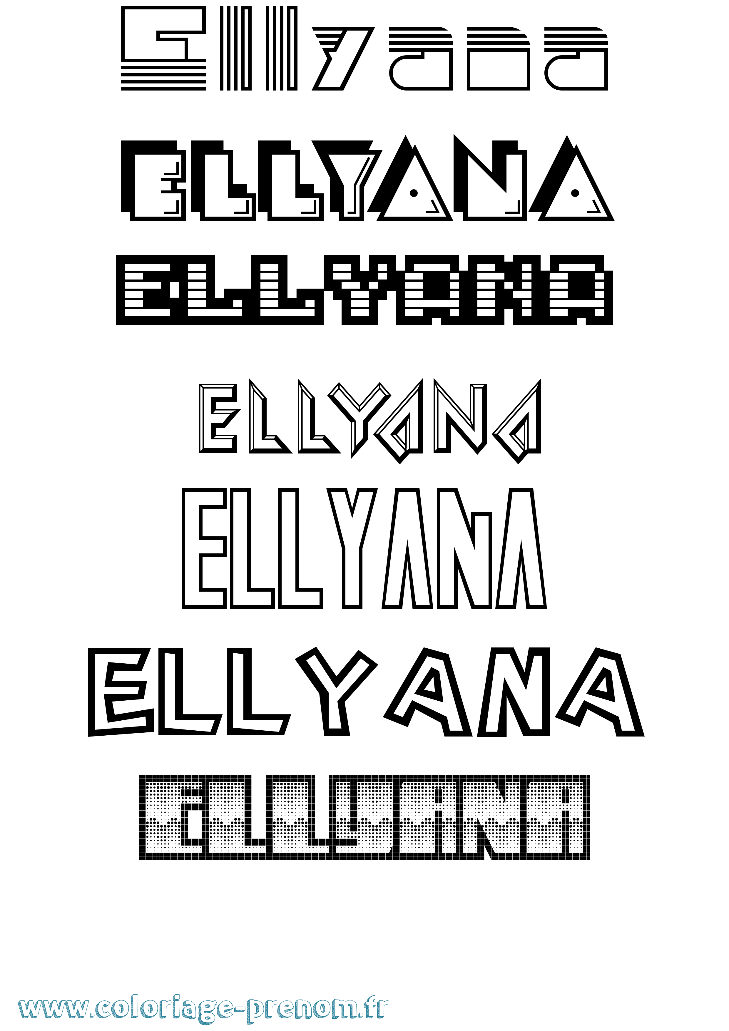 Coloriage Ellyana Jeux Vidéos Coloriage prénom Ellyana Jeux Vidéos