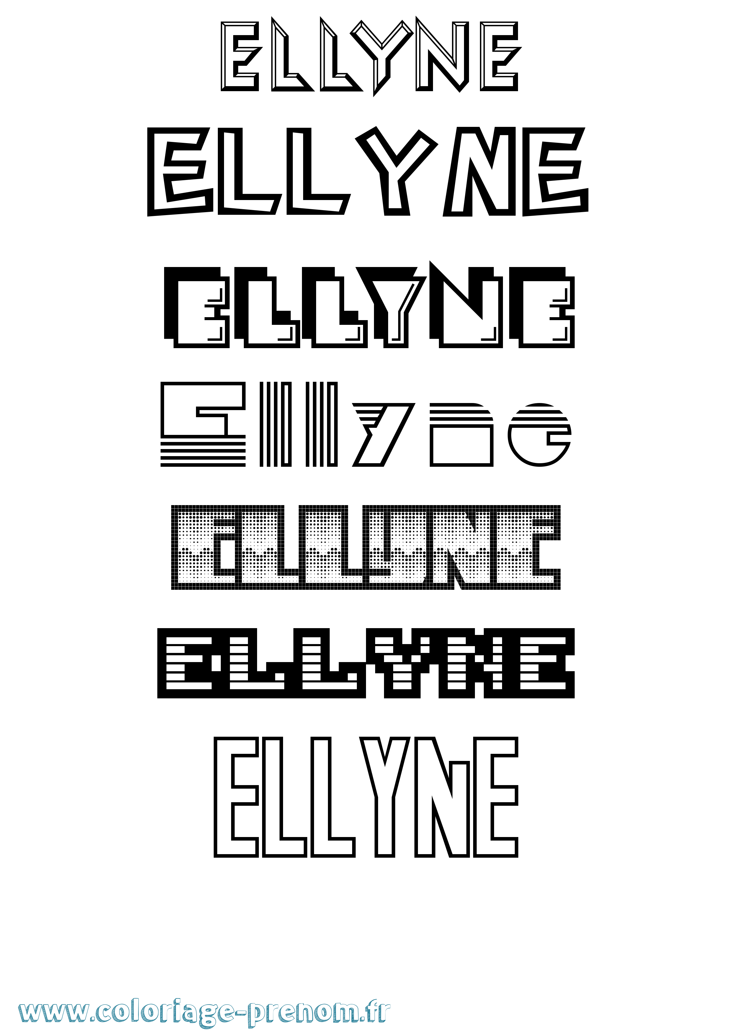 Coloriage Ellyne Jeux Vidéos Coloriage prénom Ellyne Jeux Vidéos