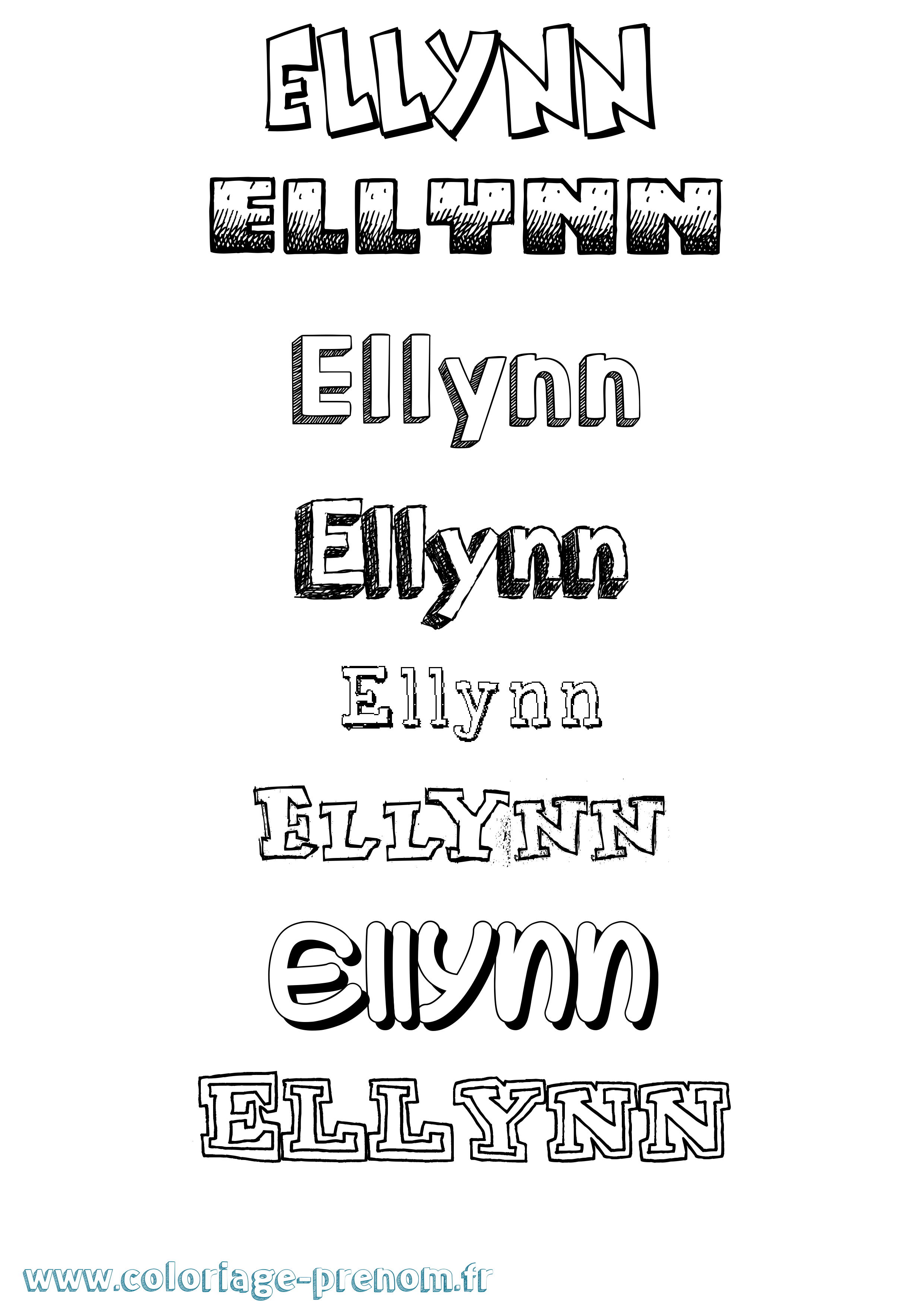 Coloriage Ellynn Dessiné Coloriage prénom Ellynn Dessiné