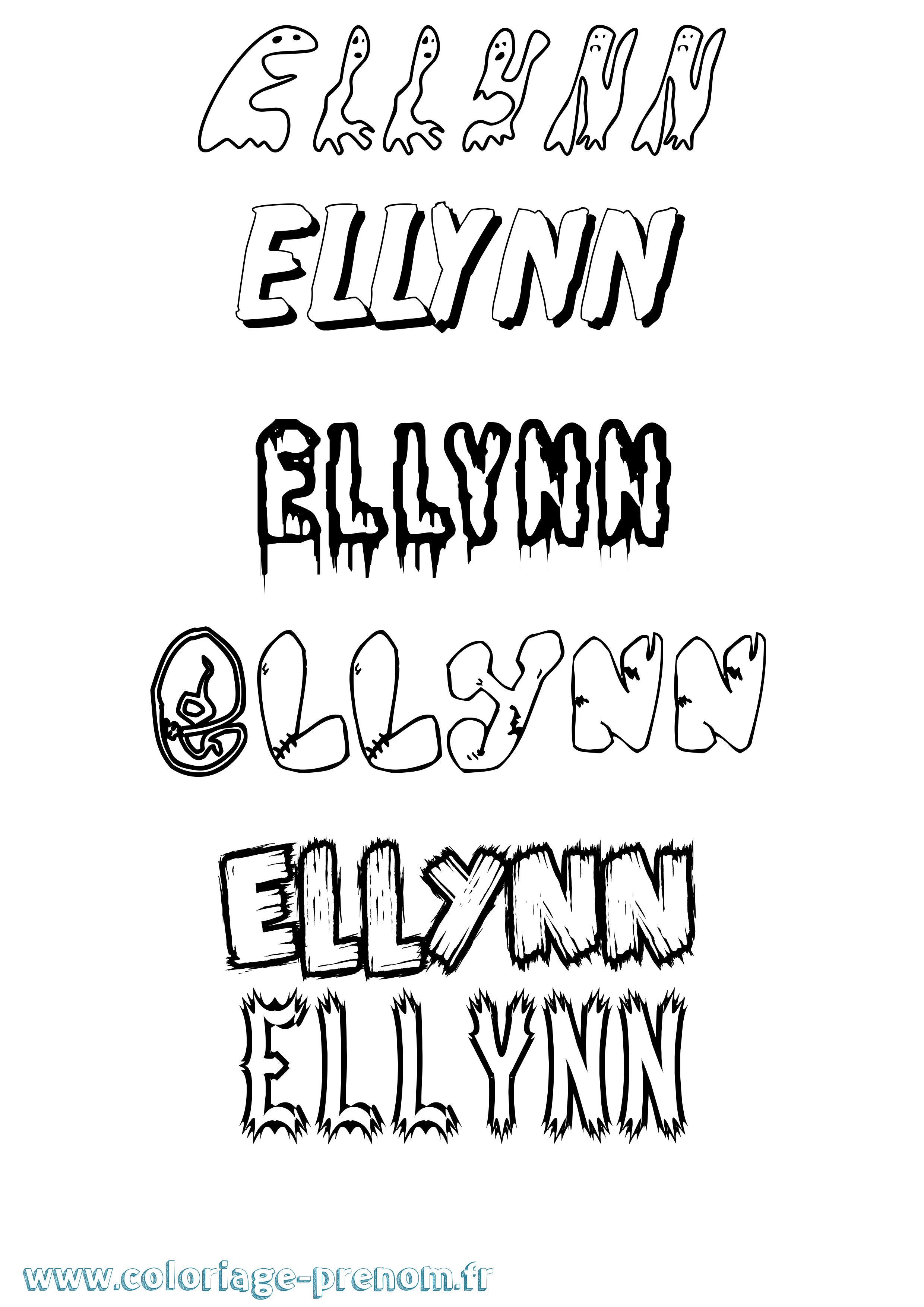 Coloriage Ellynn Frisson Coloriage prénom Ellynn Frisson