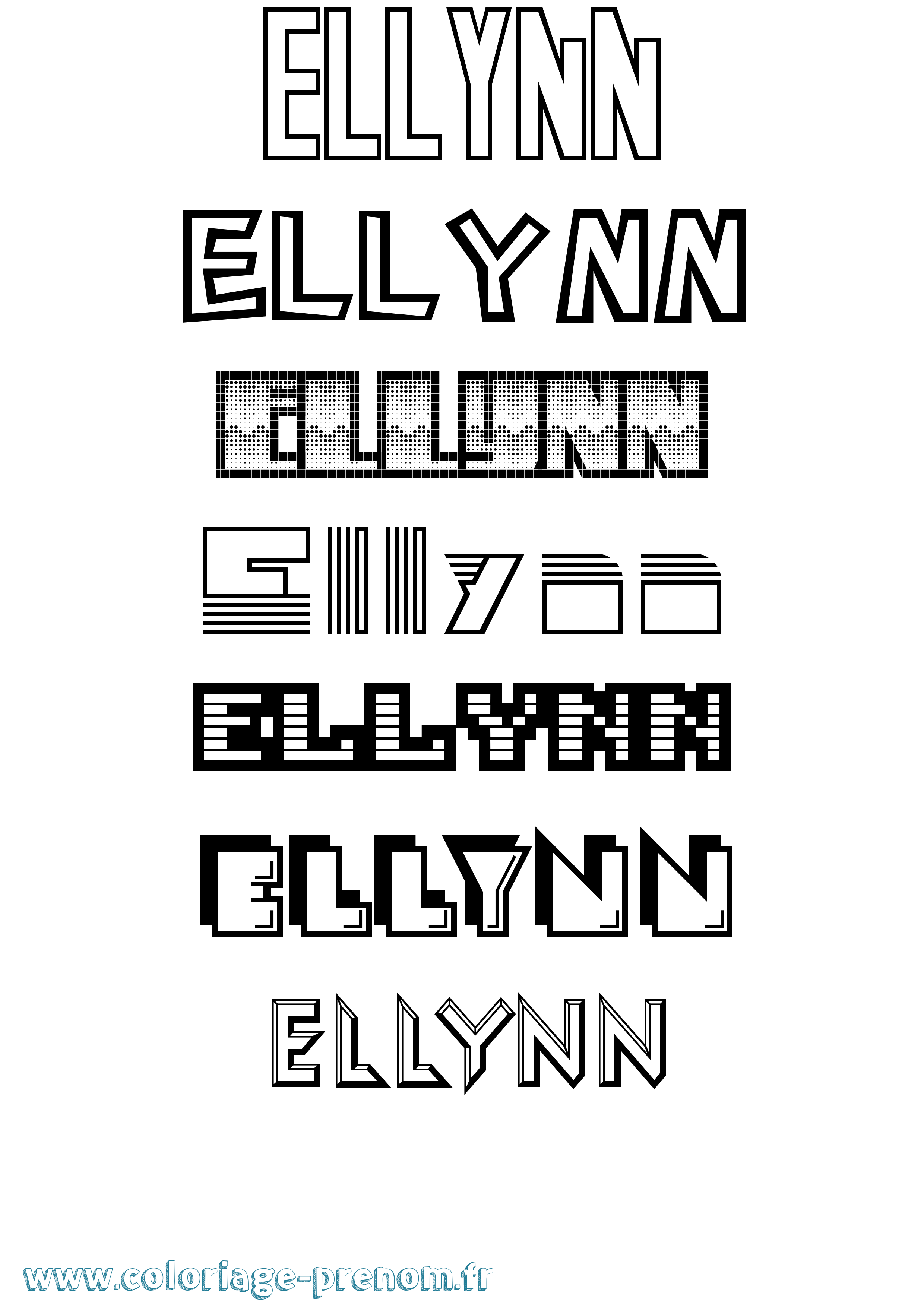 Coloriage Ellynn Jeux Vidéos Coloriage prénom Ellynn Jeux Vidéos