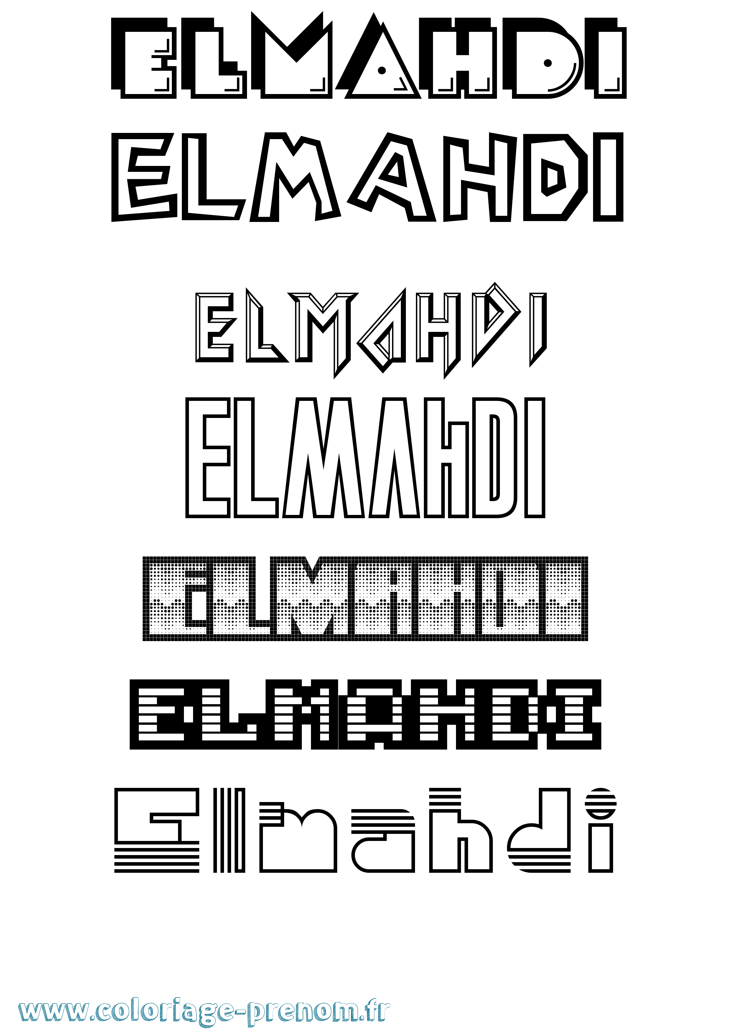 Coloriage Elmahdi Jeux Vidéos Coloriage prénom Elmahdi Jeux Vidéos
