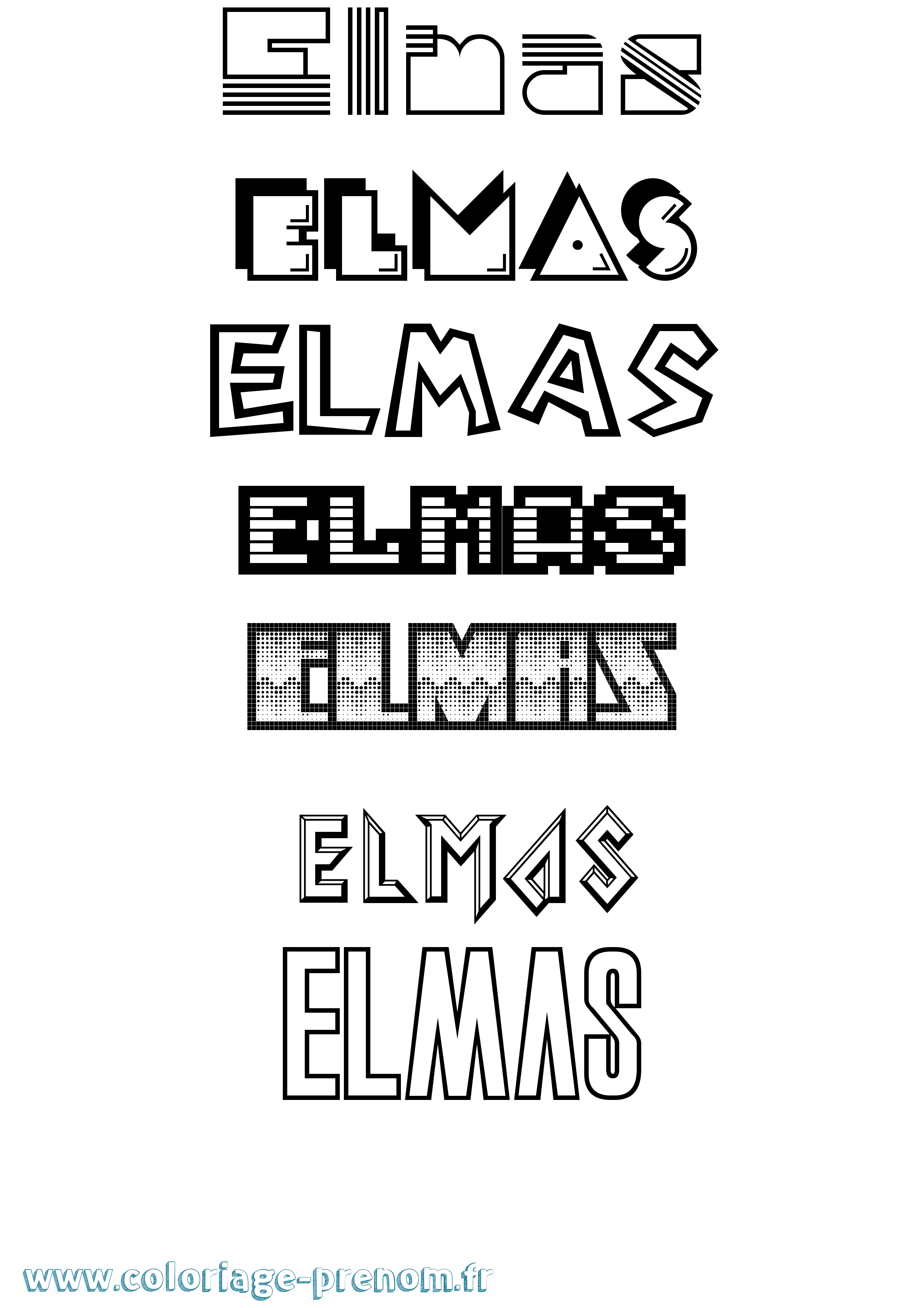 Coloriage Elmas Jeux Vidéos Coloriage prénom Elmas Jeux Vidéos