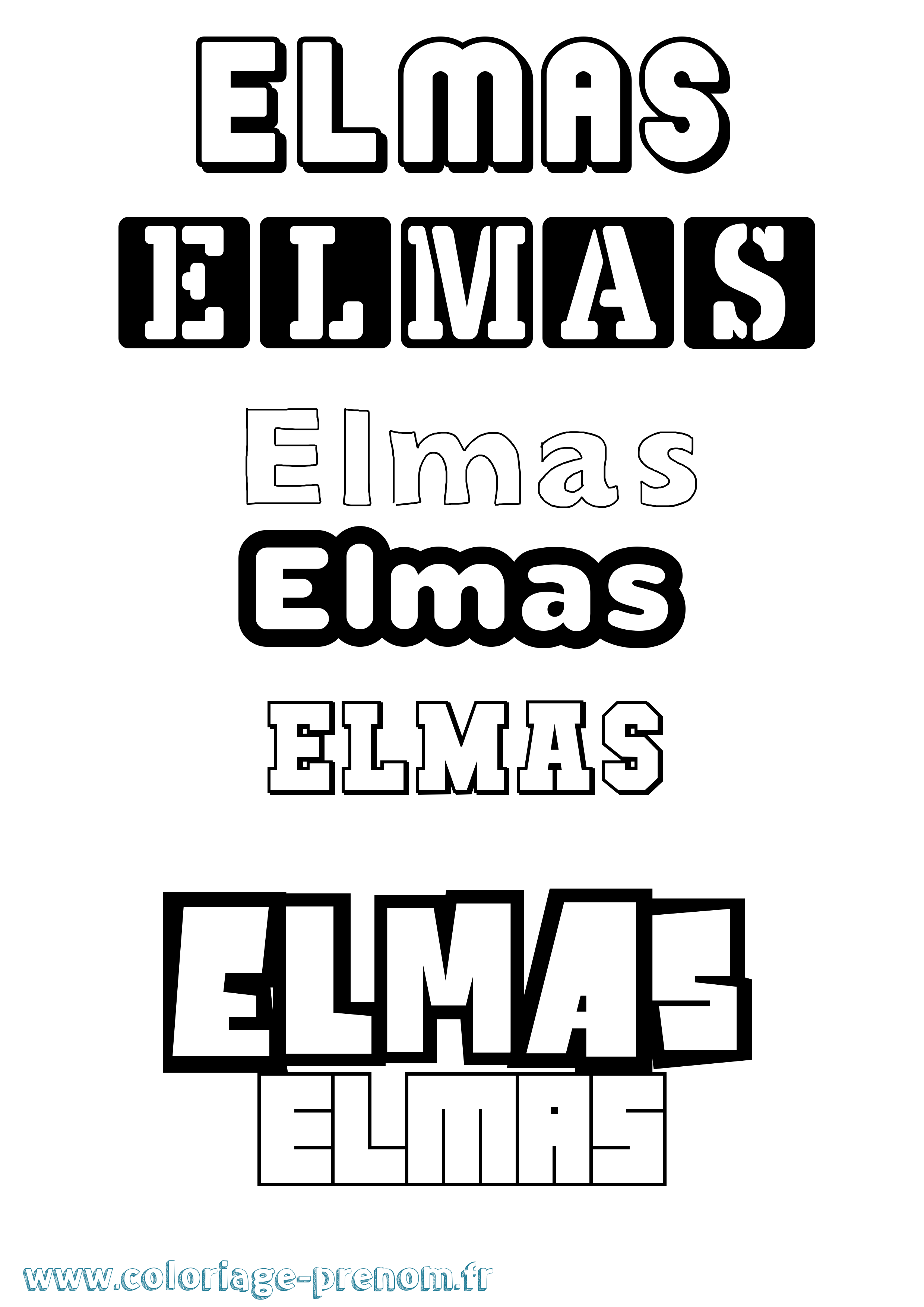 Coloriage Elmas Simple Coloriage prénom Elmas Simple