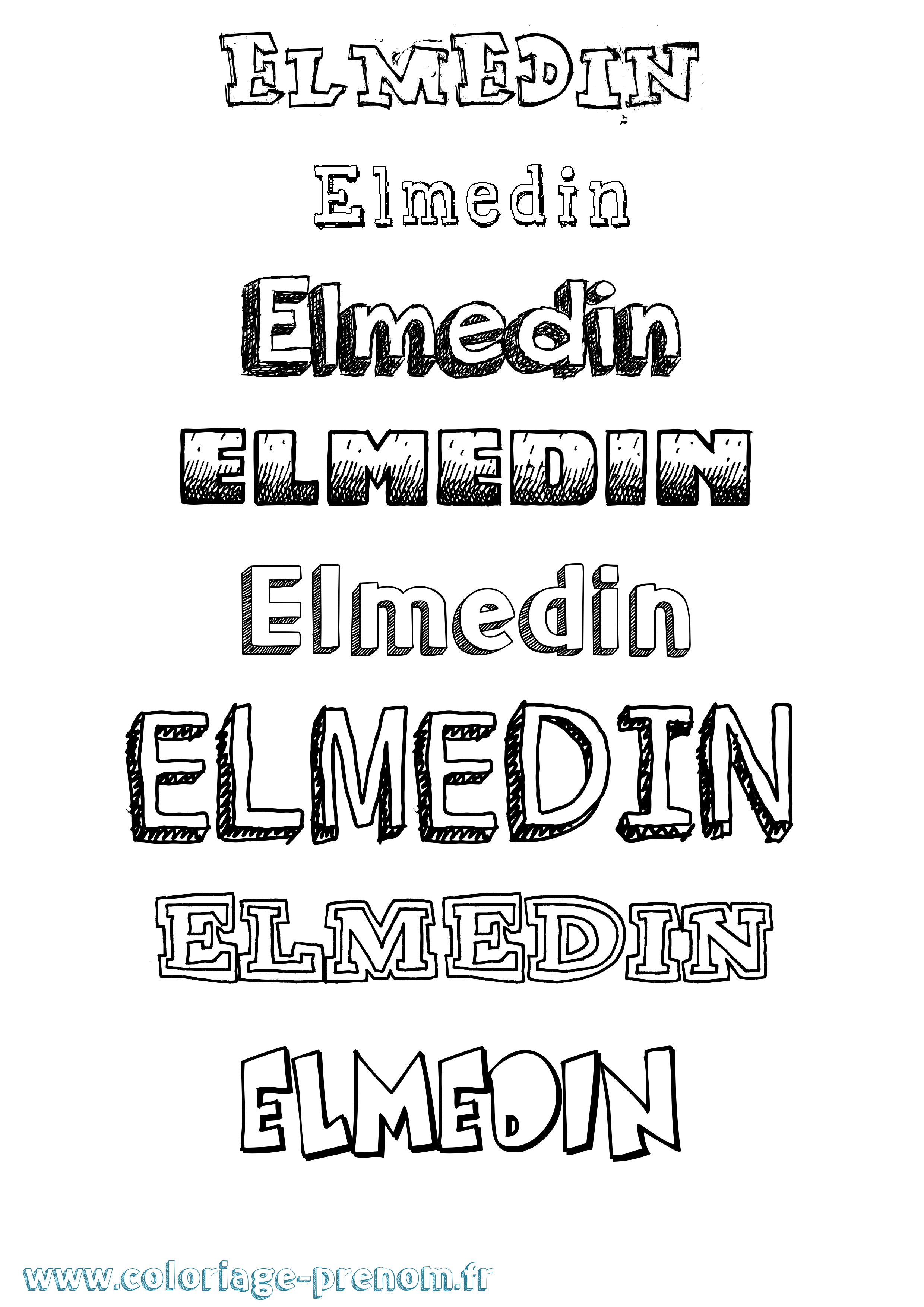 Coloriage Elmedin Dessiné Coloriage prénom Elmedin Dessiné