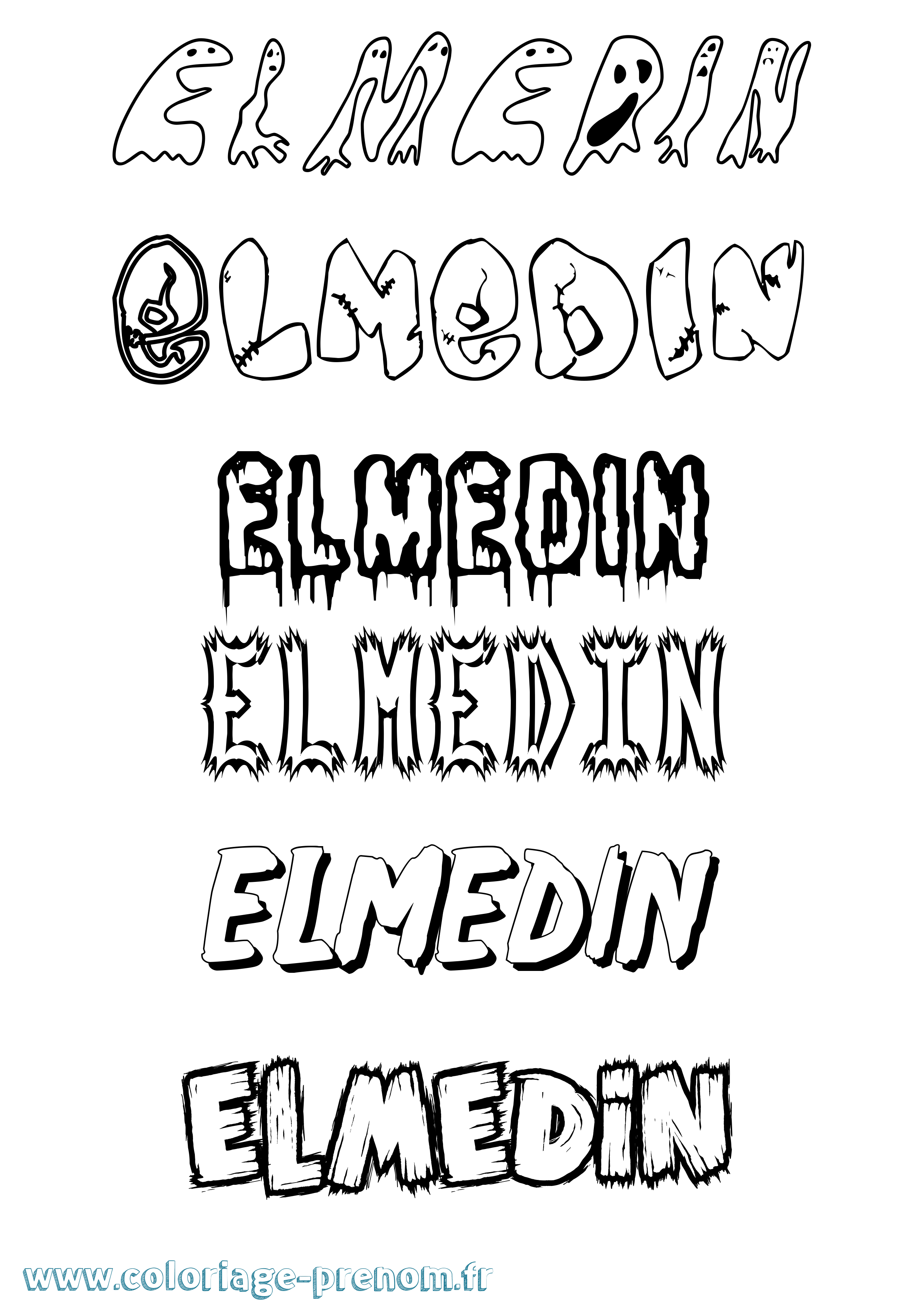Coloriage Elmedin Frisson Coloriage prénom Elmedin Frisson