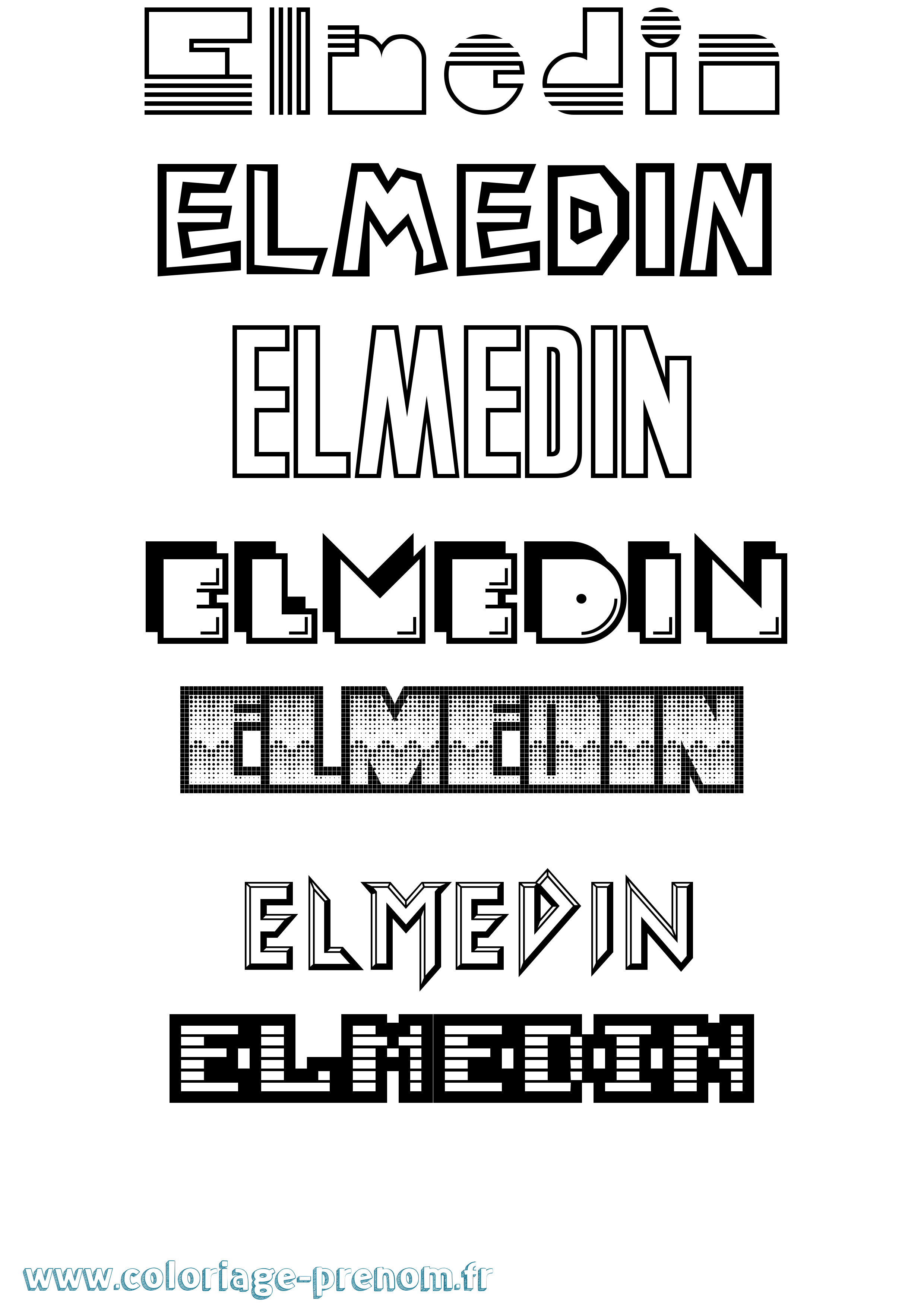 Coloriage Elmedin Jeux Vidéos Coloriage prénom Elmedin Jeux Vidéos
