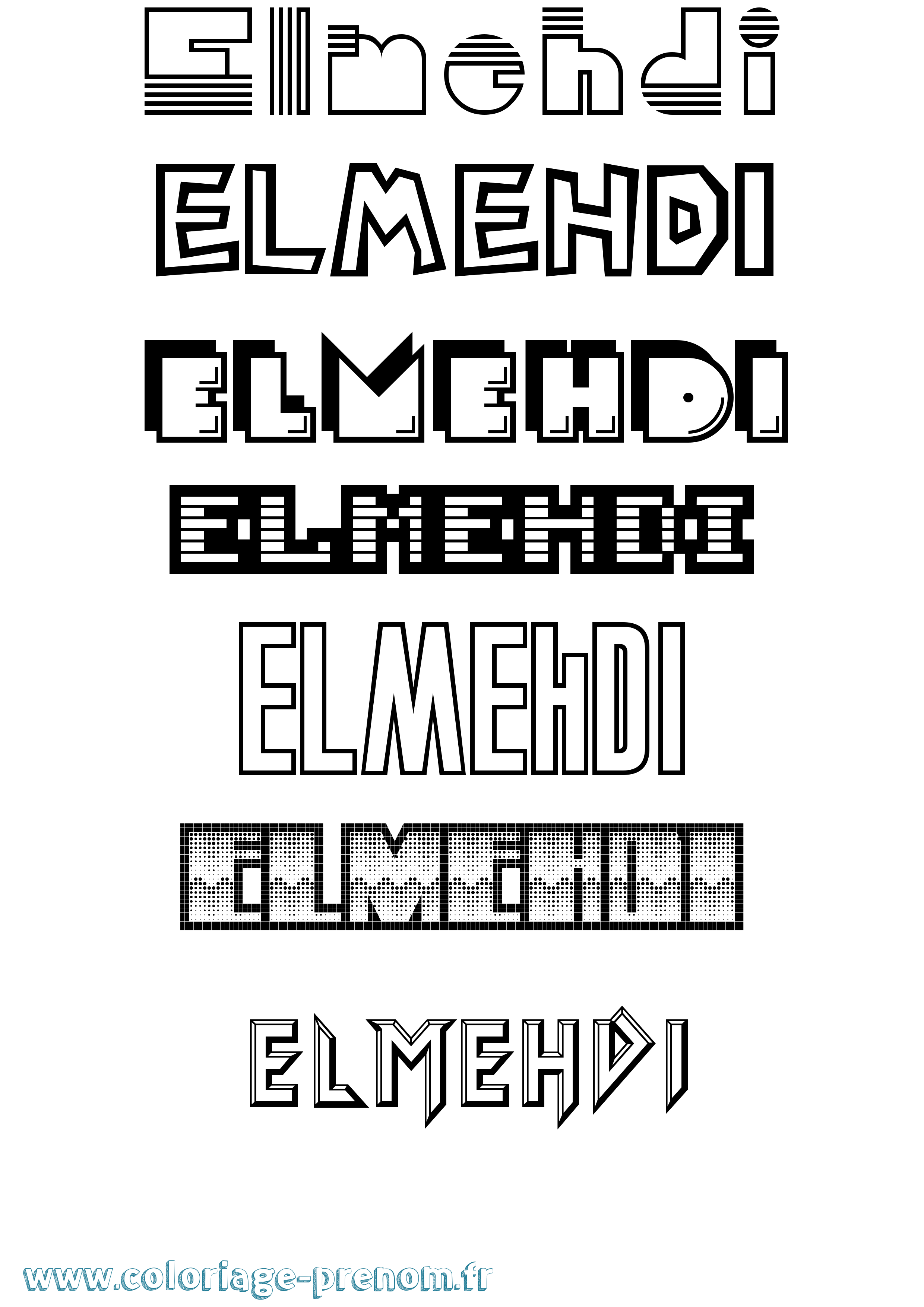 Coloriage Elmehdi Jeux Vidéos Coloriage prénom Elmehdi Jeux Vidéos