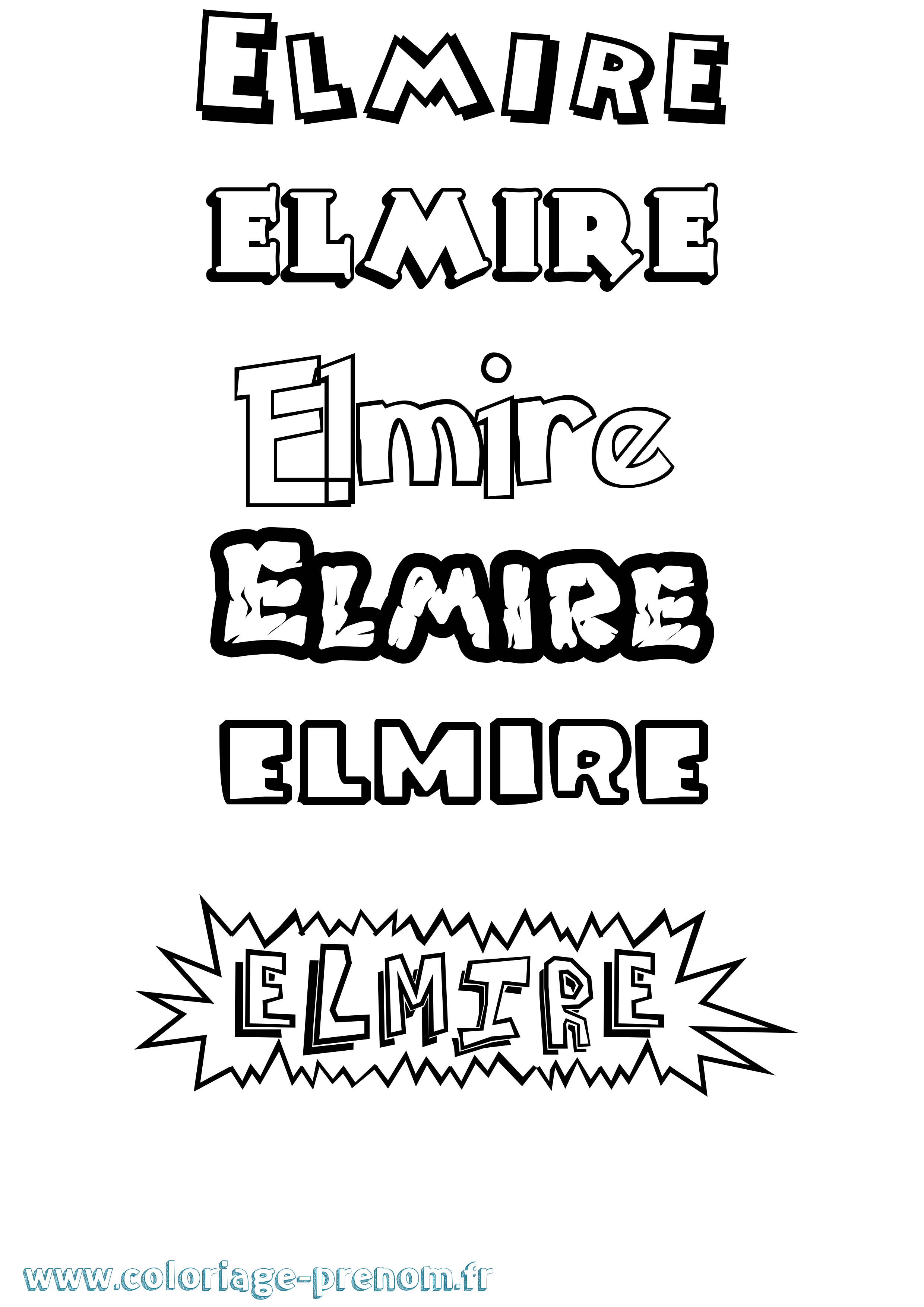 Coloriage Elmire Dessin Animé Coloriage prénom Elmire Dessin Animé