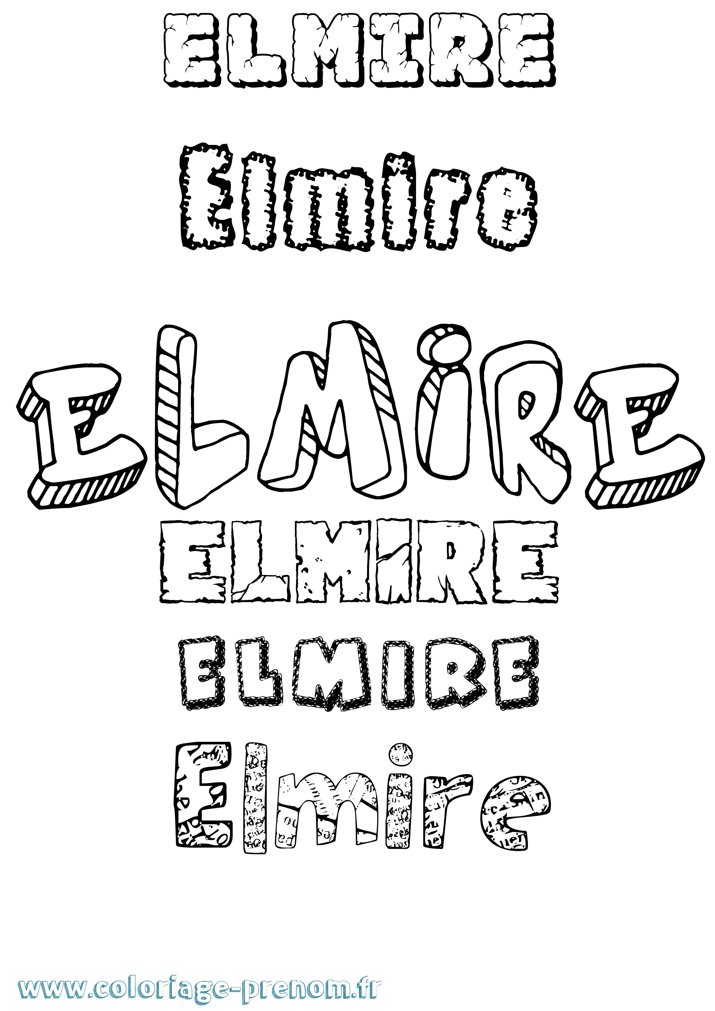 Coloriage Elmire Destructuré Coloriage prénom Elmire Destructuré