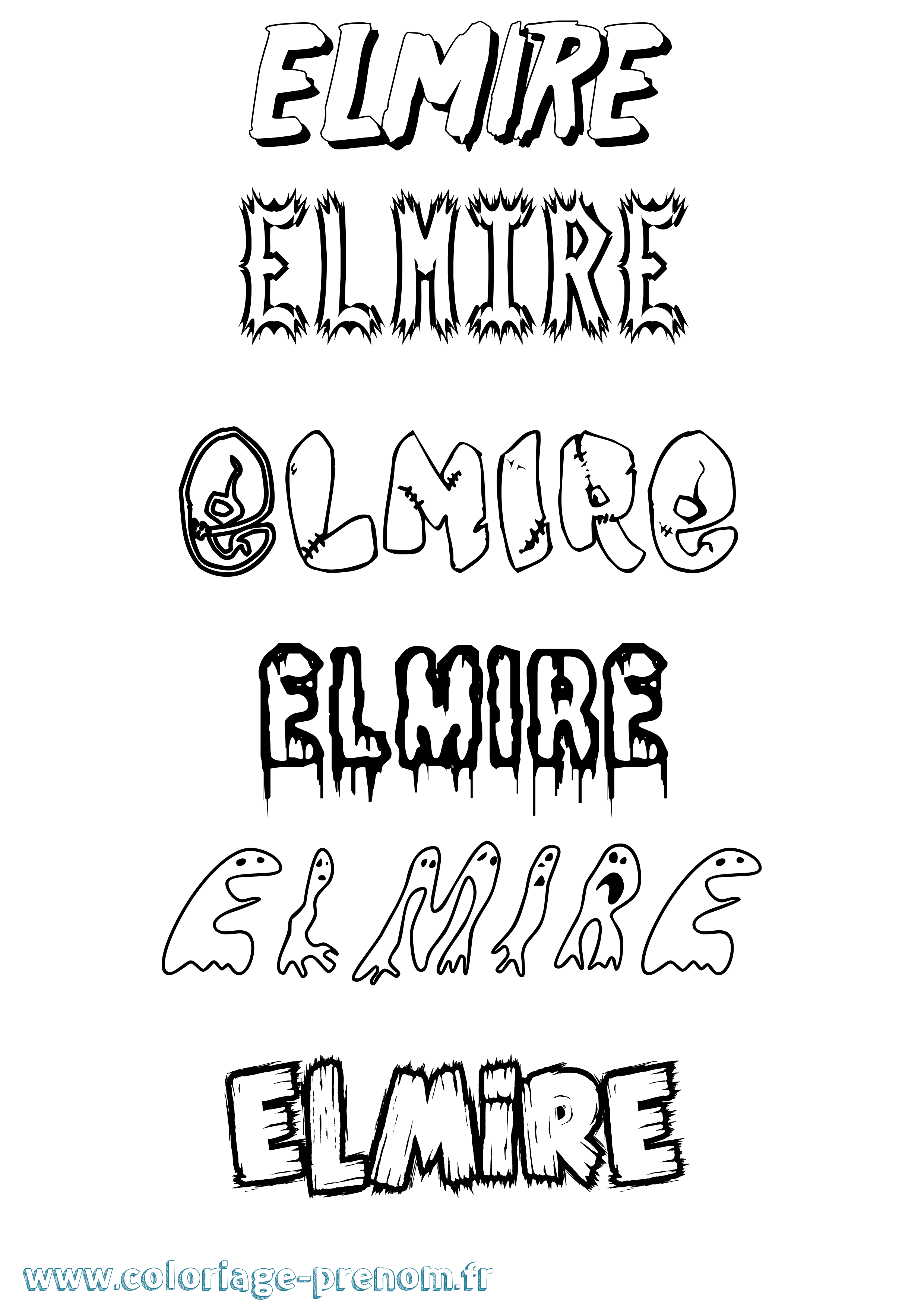 Coloriage Elmire Frisson Coloriage prénom Elmire Frisson