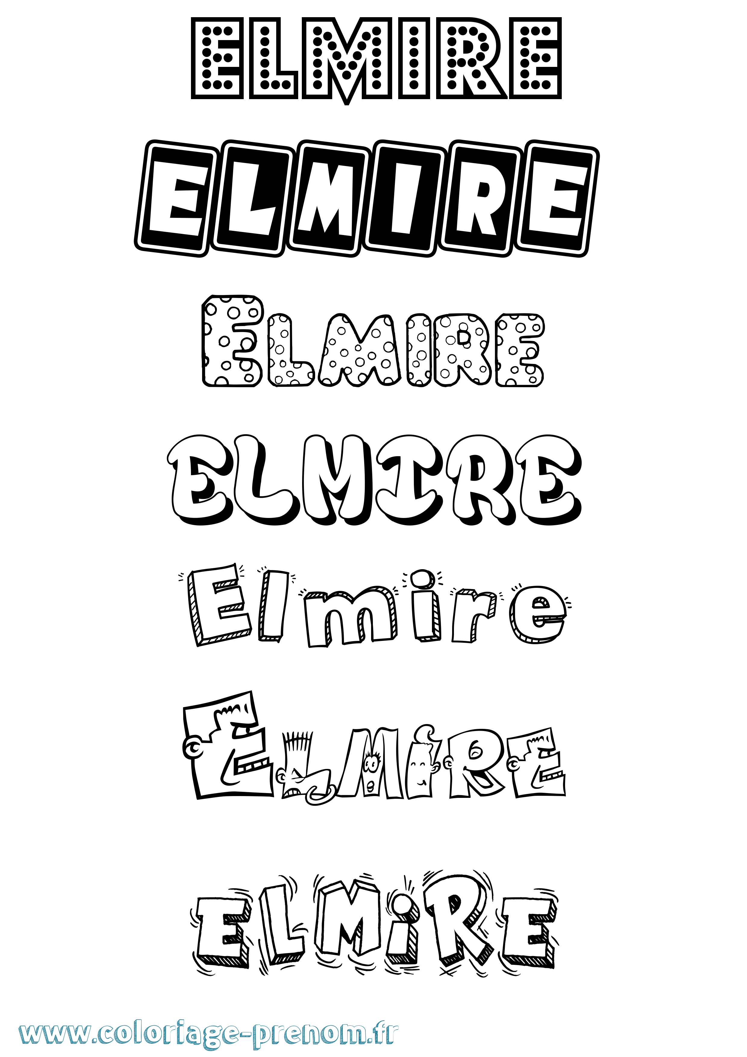 Coloriage Elmire Fun Coloriage prénom Elmire Fun