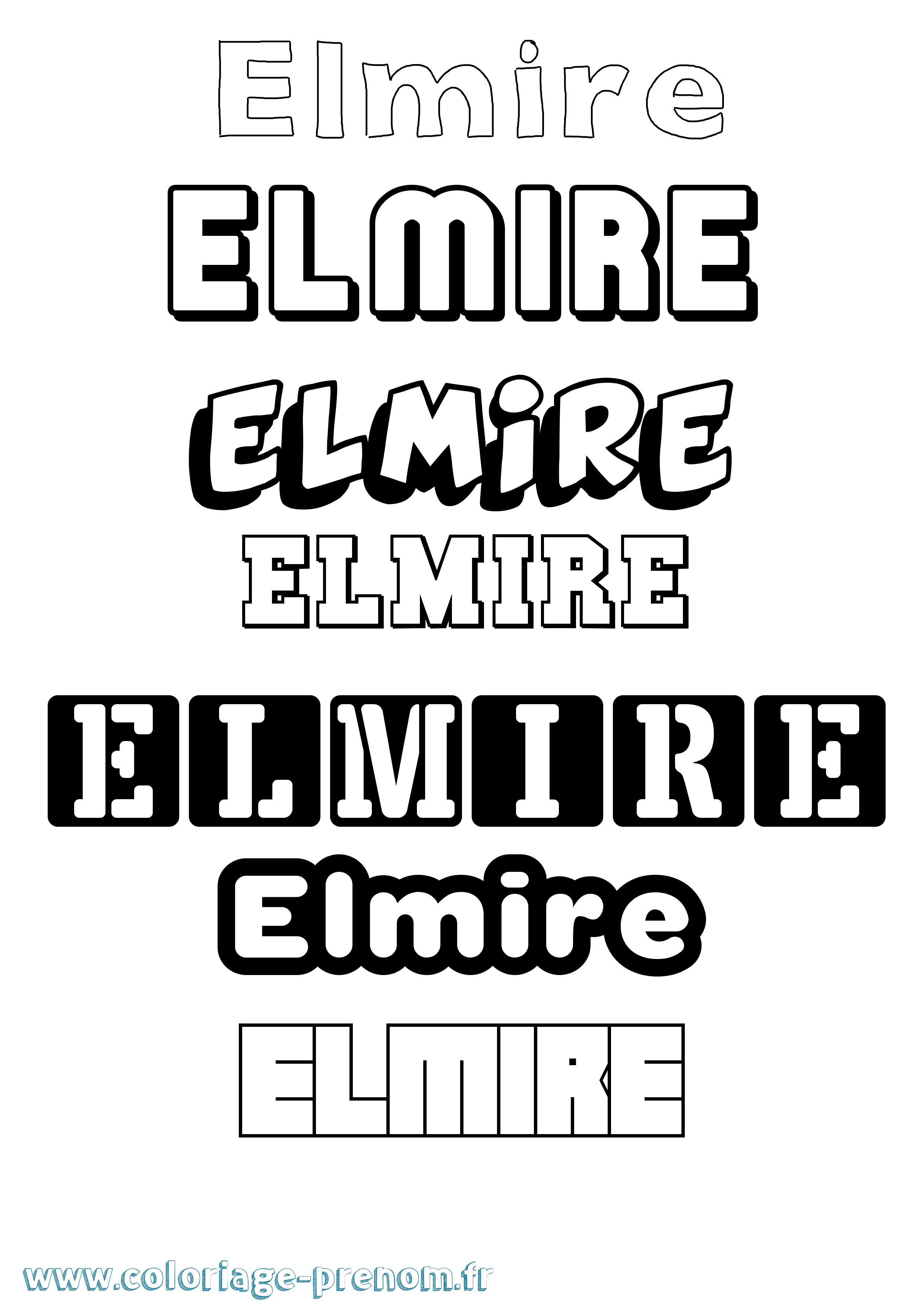 Coloriage Elmire Simple Coloriage prénom Elmire Simple