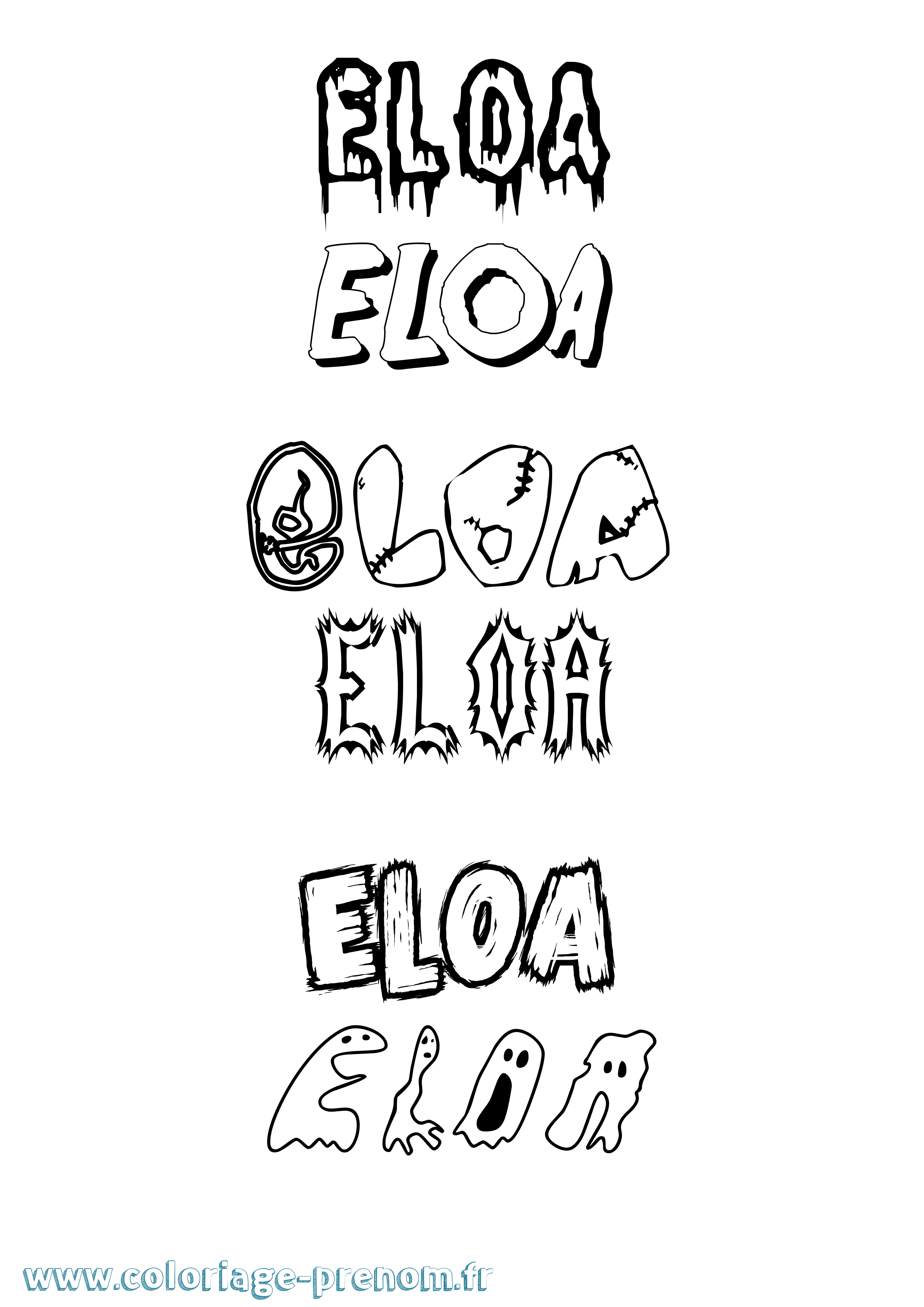 Coloriage Eloa Frisson Coloriage prénom Eloa Frisson