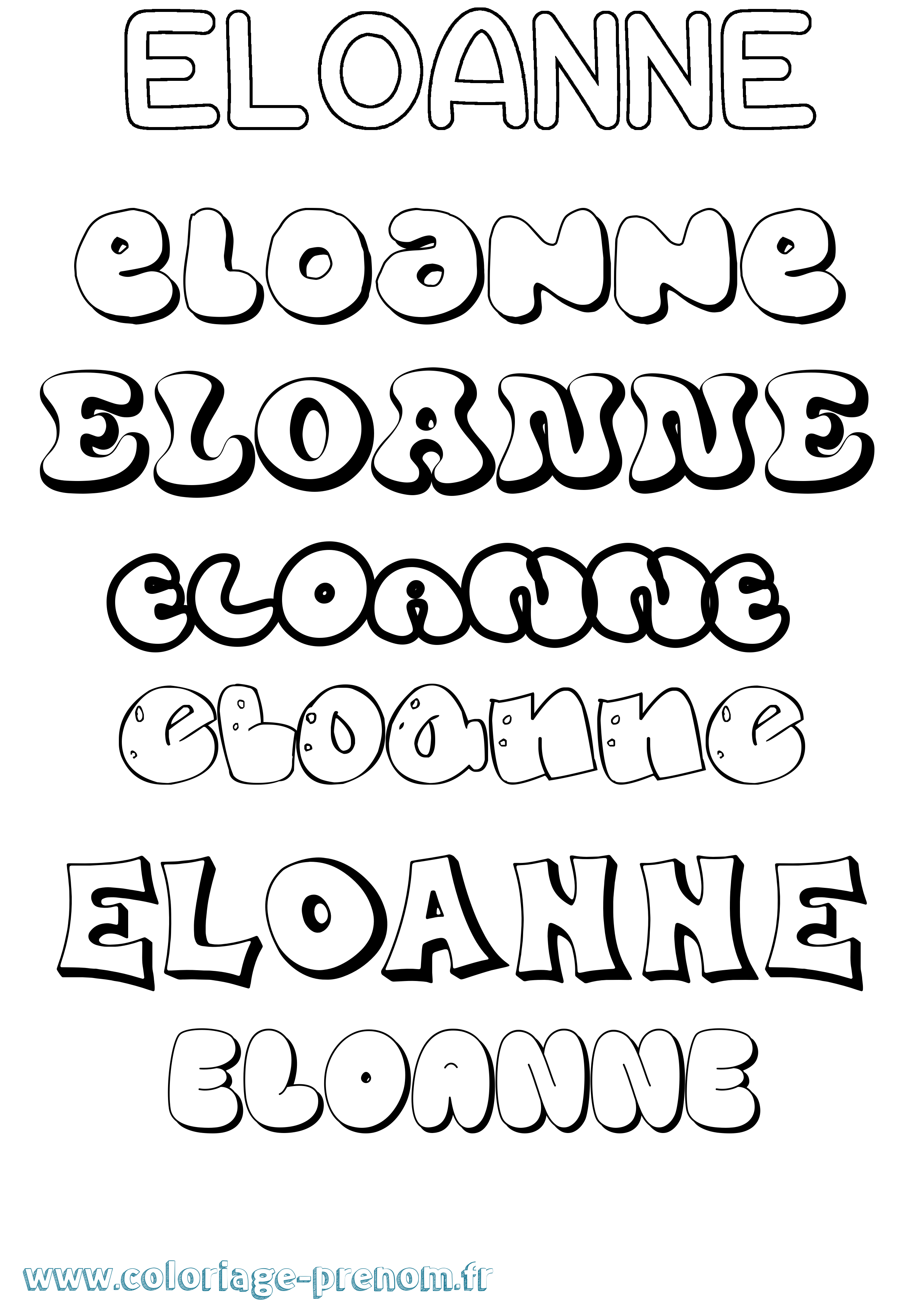 Coloriage Eloanne Bubble Coloriage prénom Eloanne Bubble