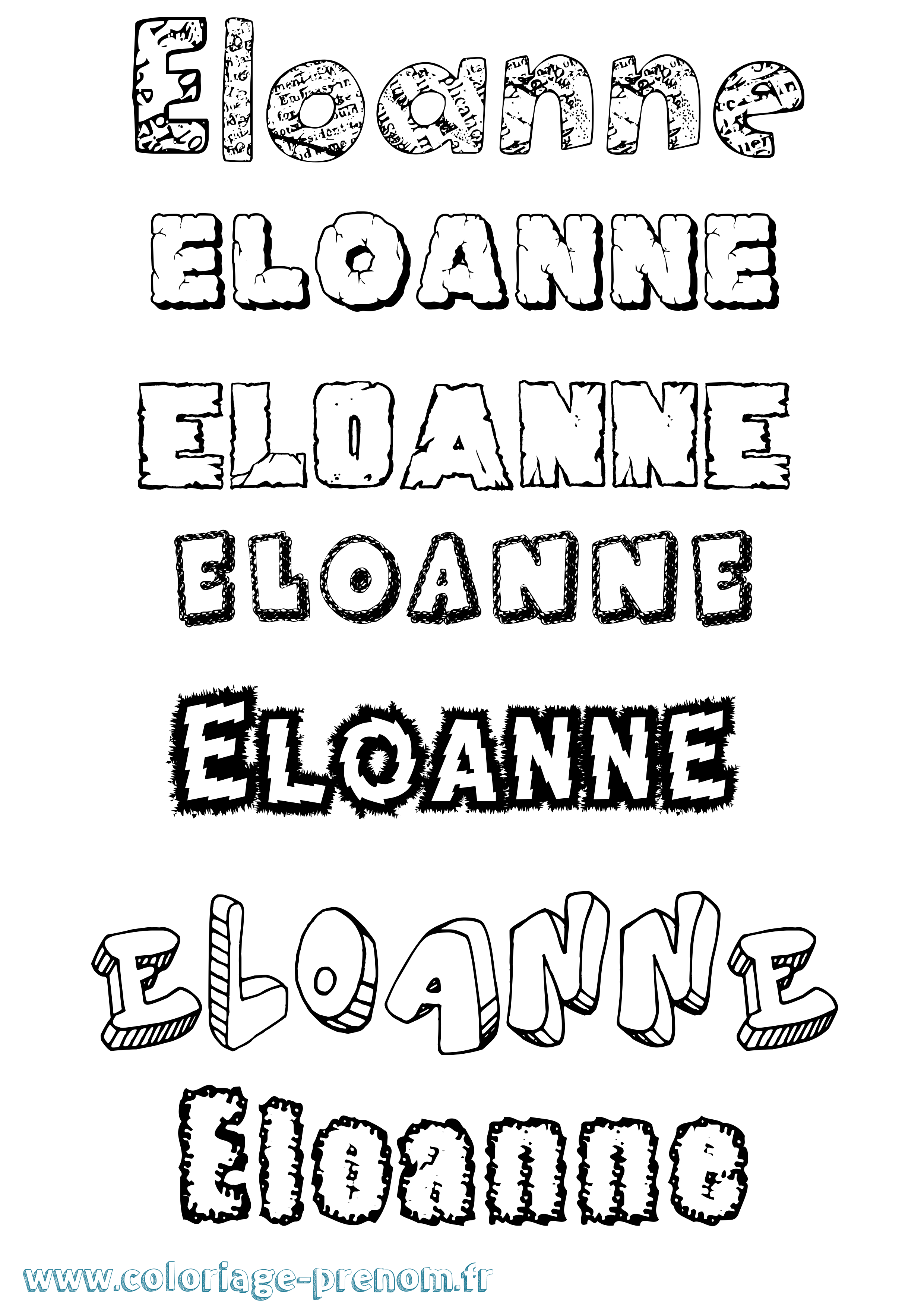 Coloriage Eloanne Destructuré Coloriage prénom Eloanne Destructuré