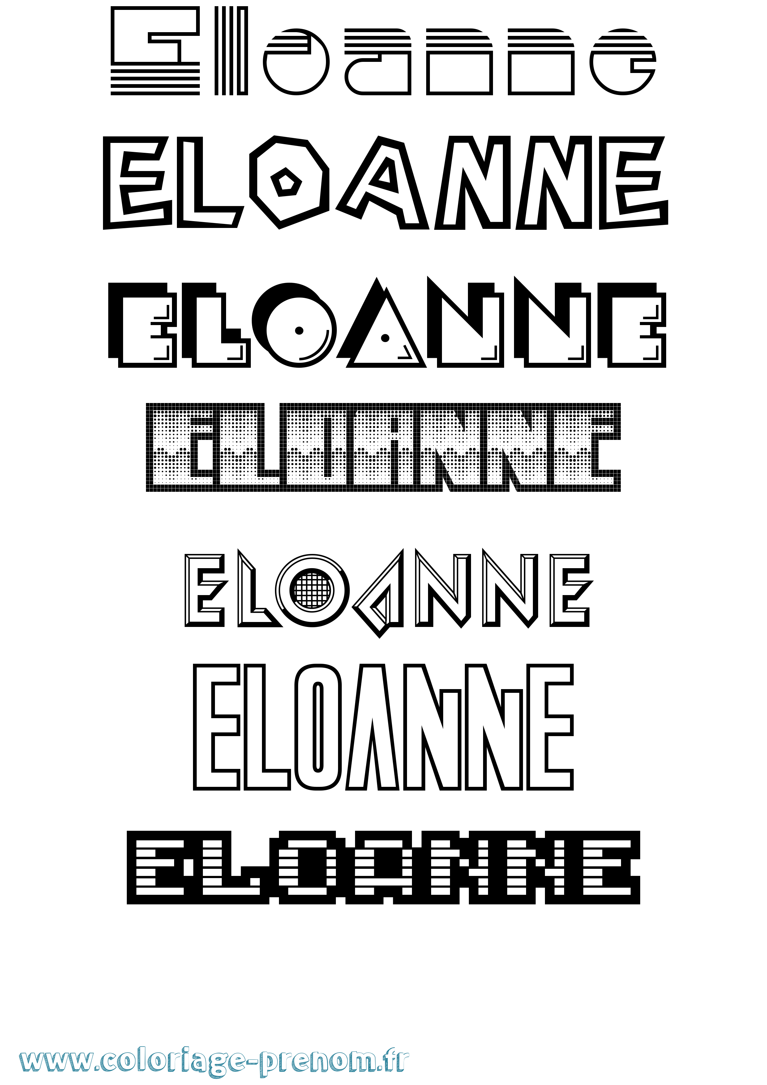 Coloriage Eloanne Jeux Vidéos Coloriage prénom Eloanne Jeux Vidéos