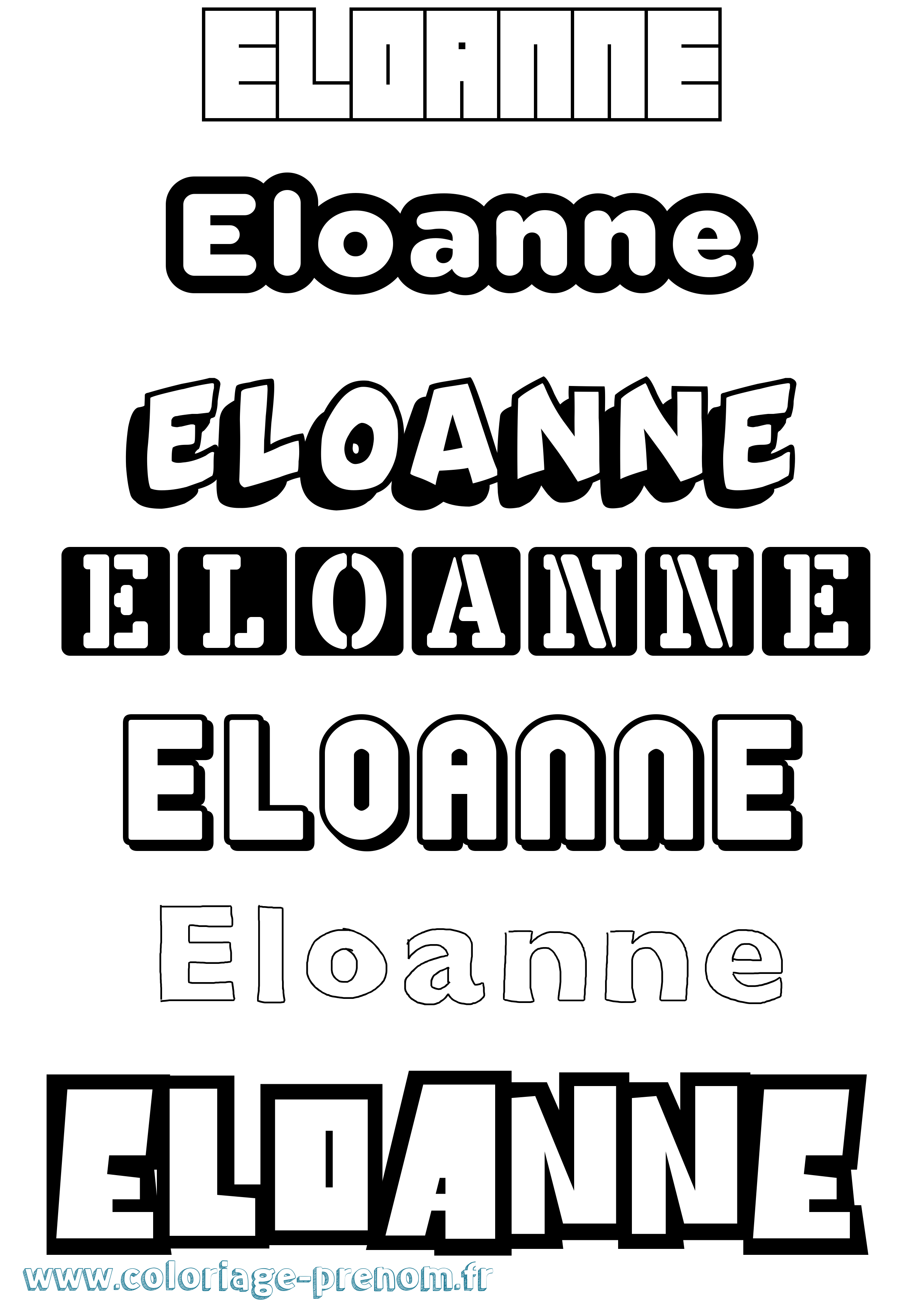 Coloriage Eloanne Simple Coloriage prénom Eloanne Simple