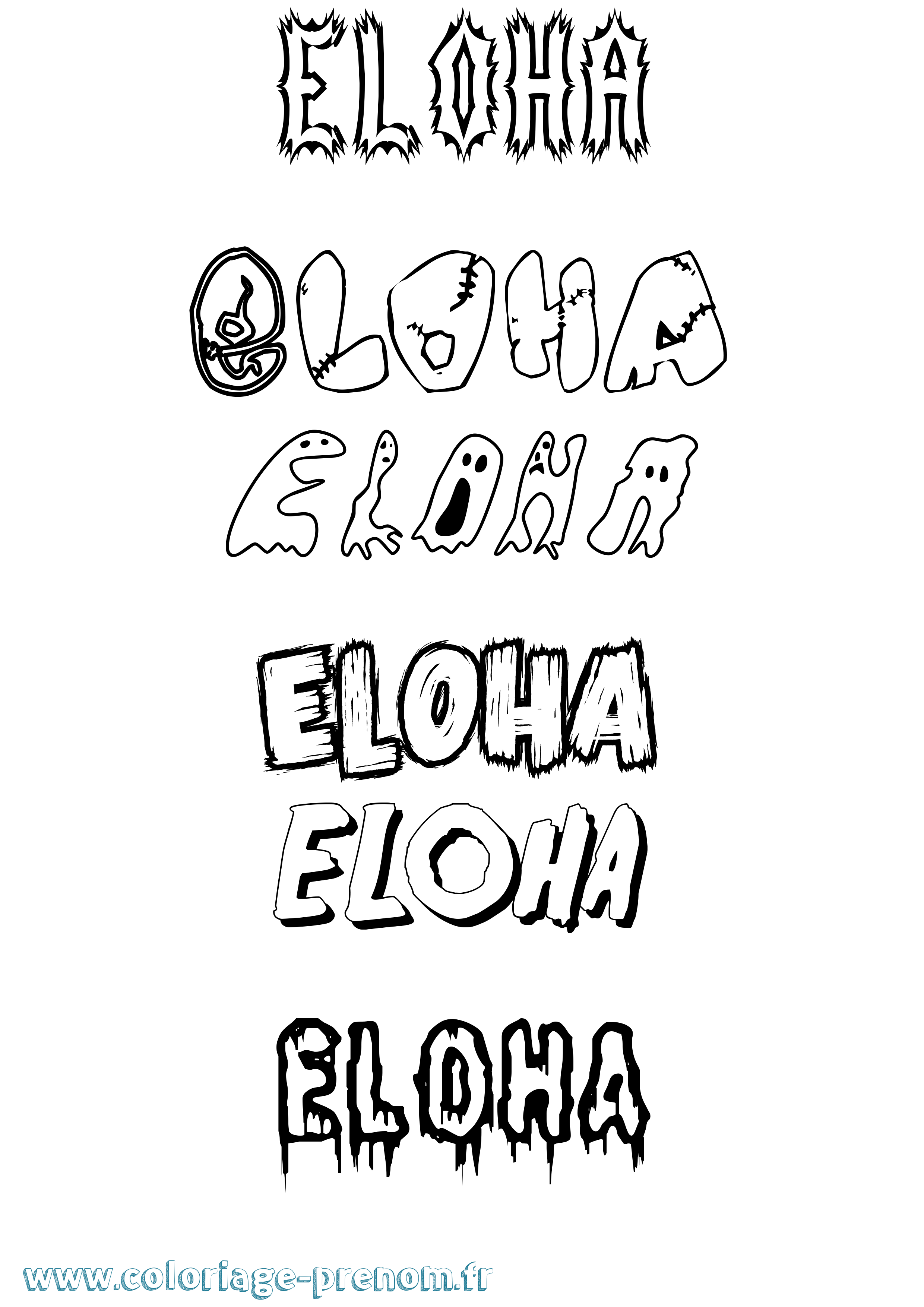 Coloriage Eloha Frisson Coloriage prénom Eloha Frisson