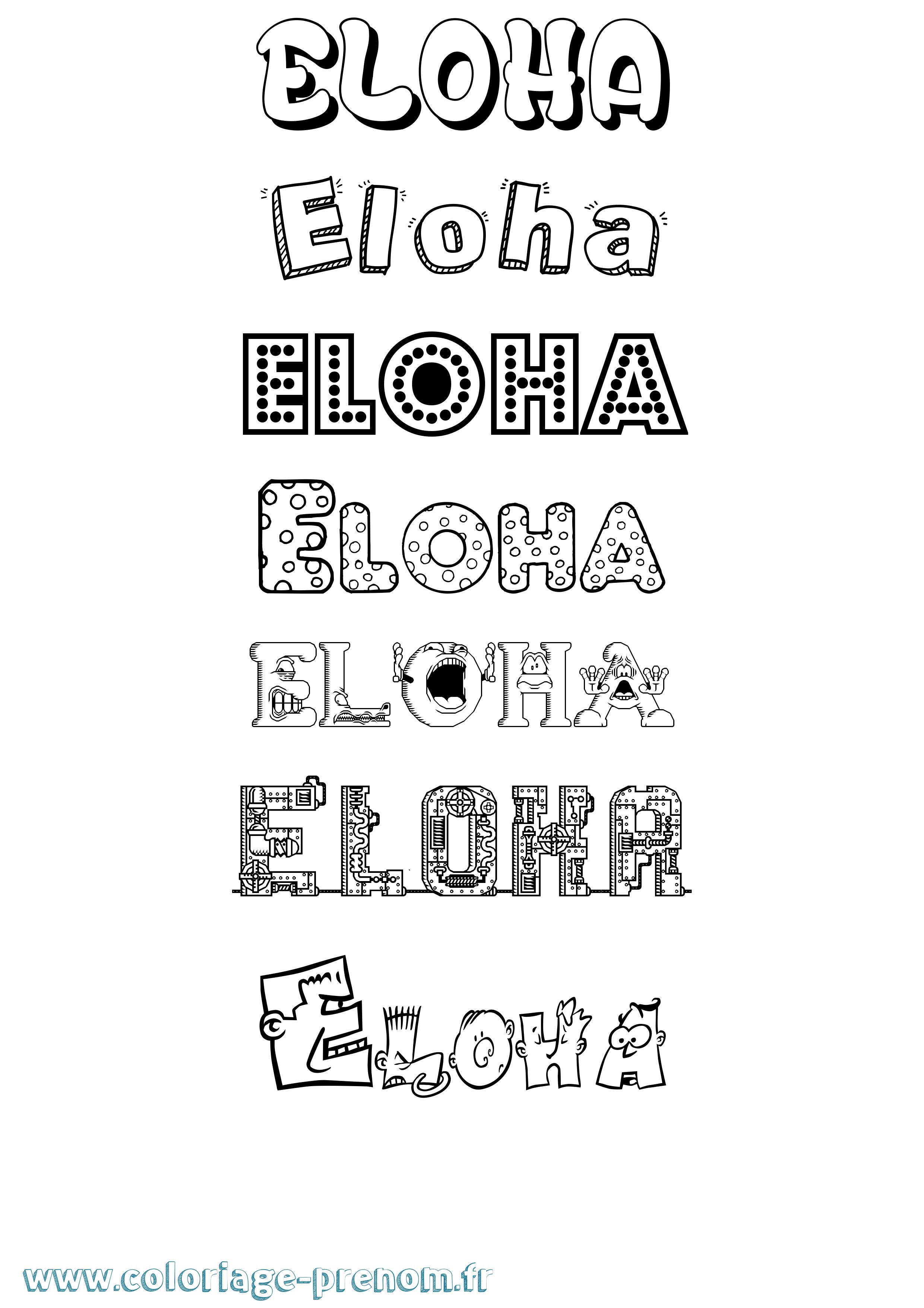 Coloriage Eloha Fun Coloriage prénom Eloha Fun
