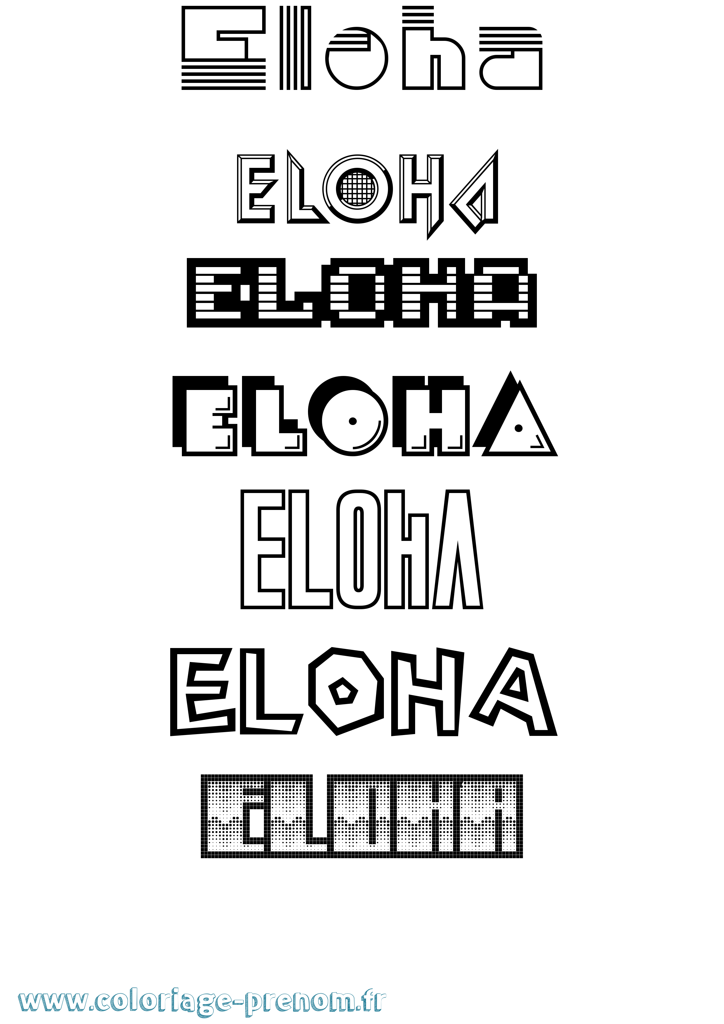 Coloriage Eloha Jeux Vidéos Coloriage prénom Eloha Jeux Vidéos