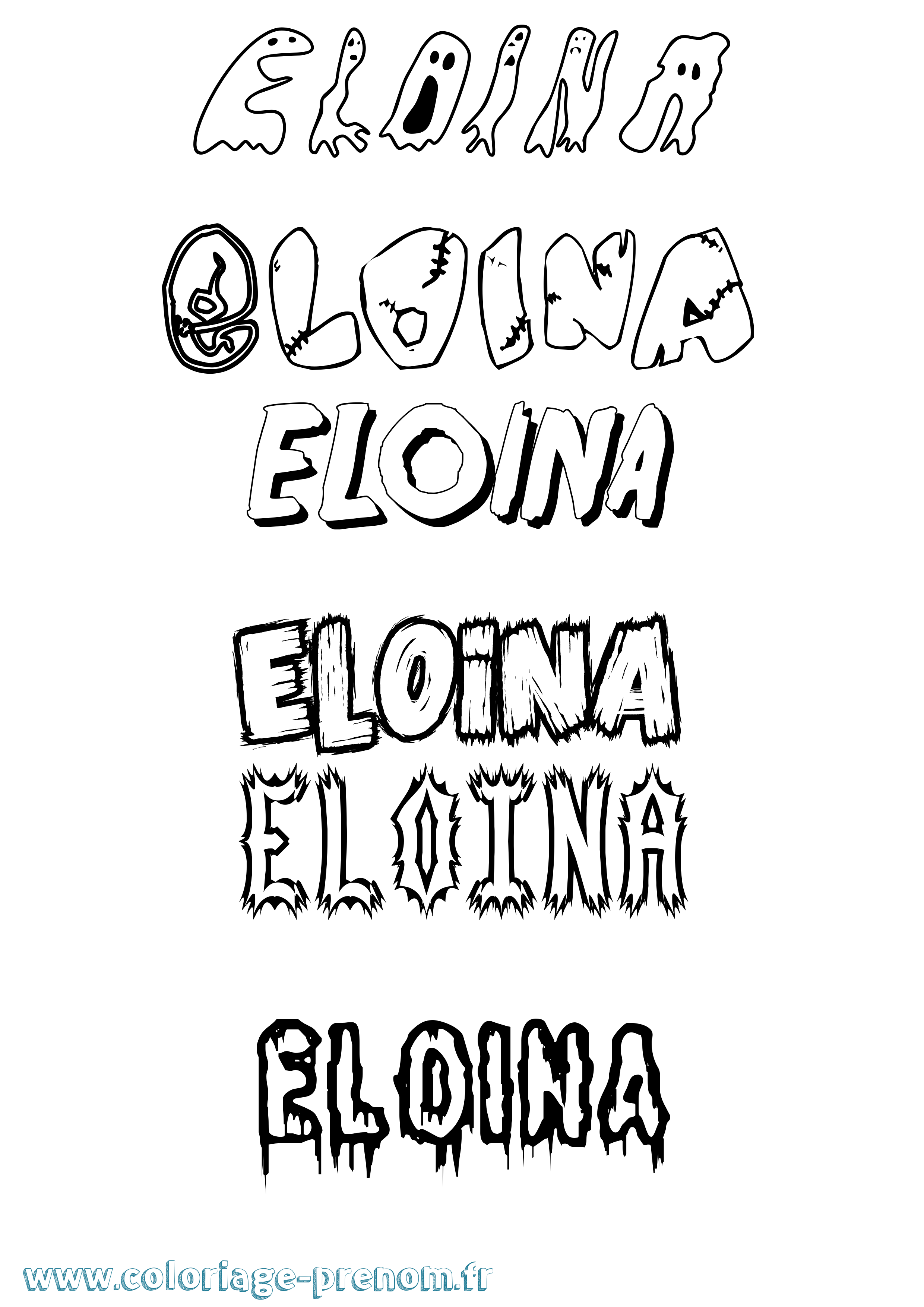 Coloriage Eloina Frisson Coloriage prénom Eloina Frisson